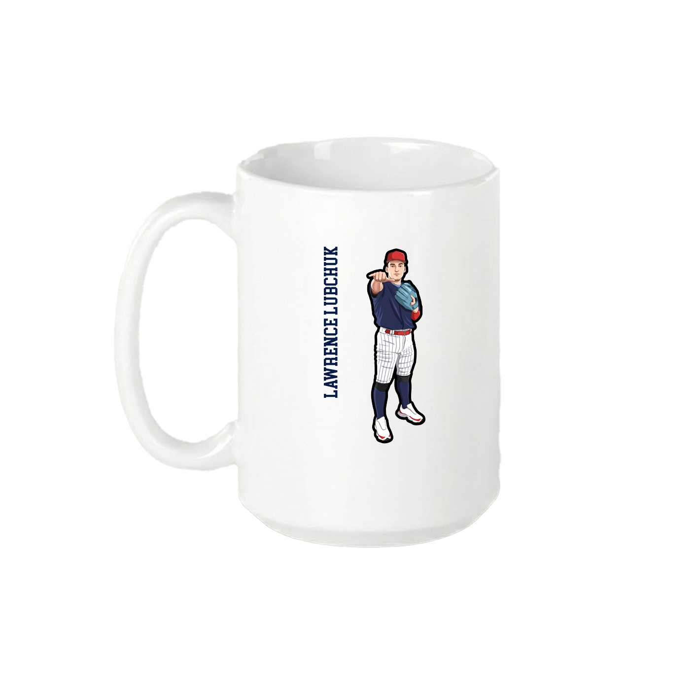 15oz Coffee Mug — Name Vertical in White