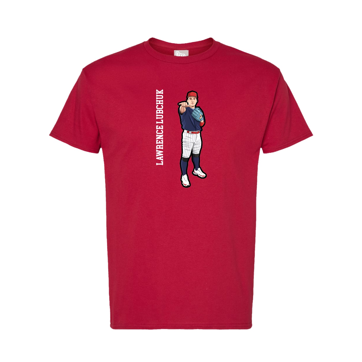 Tee — Name Vertical in Crimson