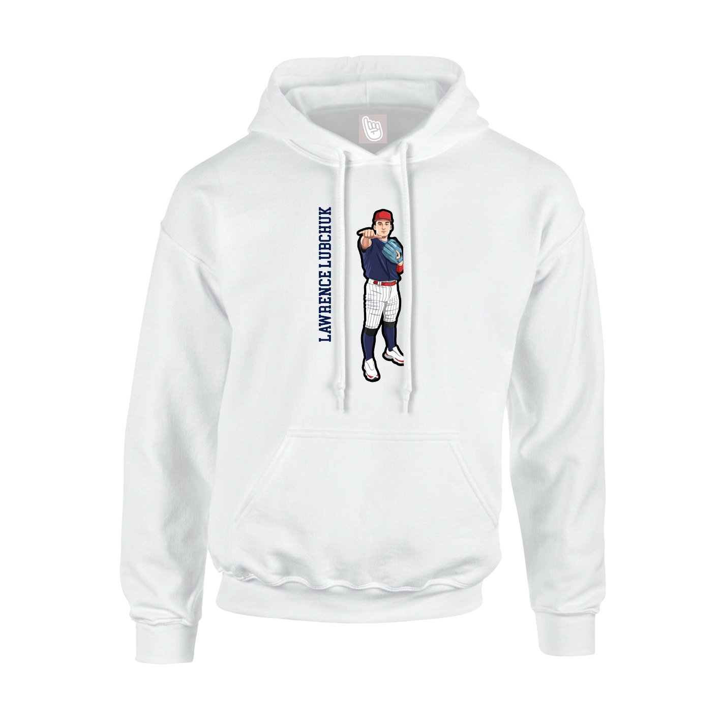 Hoodie — Name Vertical in White