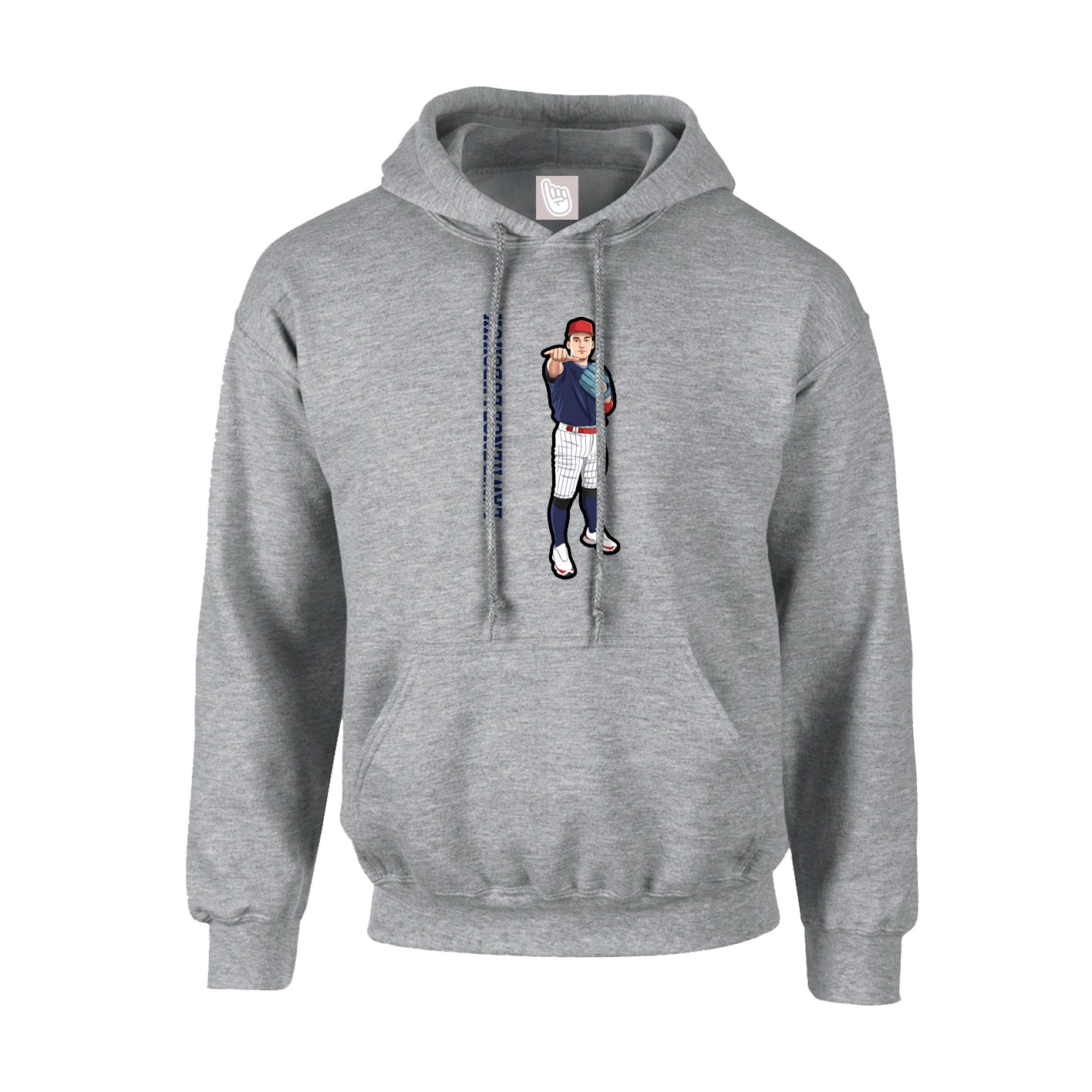 Youth Hoodie — Name Vertical in Grey