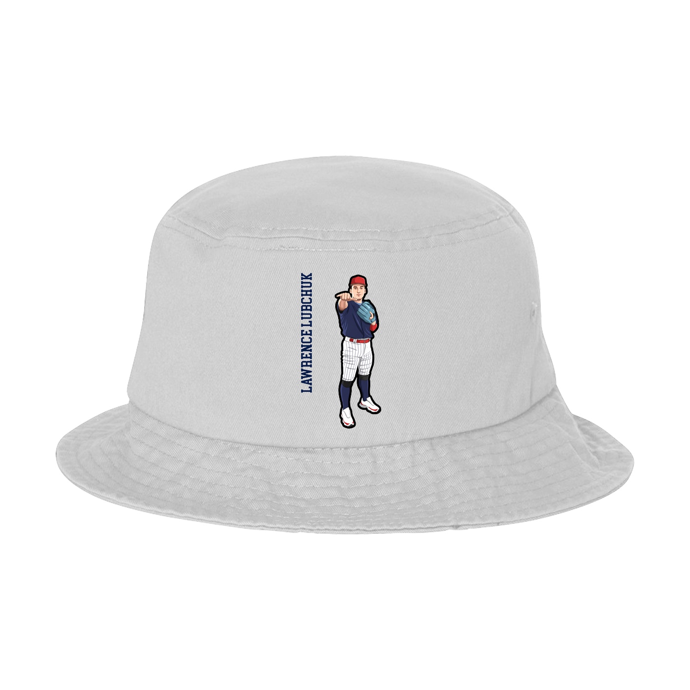Bucket Cap — Name Vertical in White