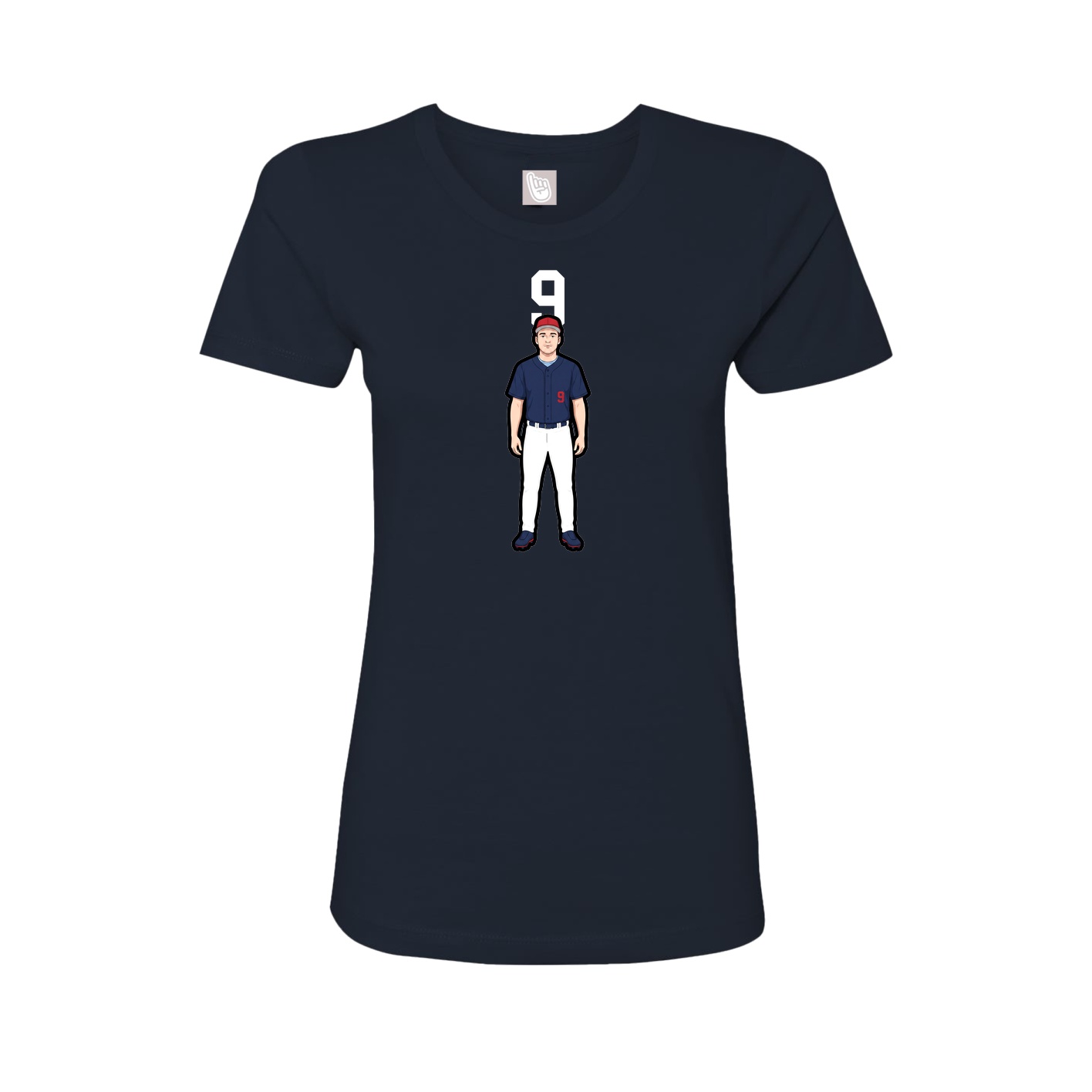 Fitted Women's Tee — Number Top in Navy