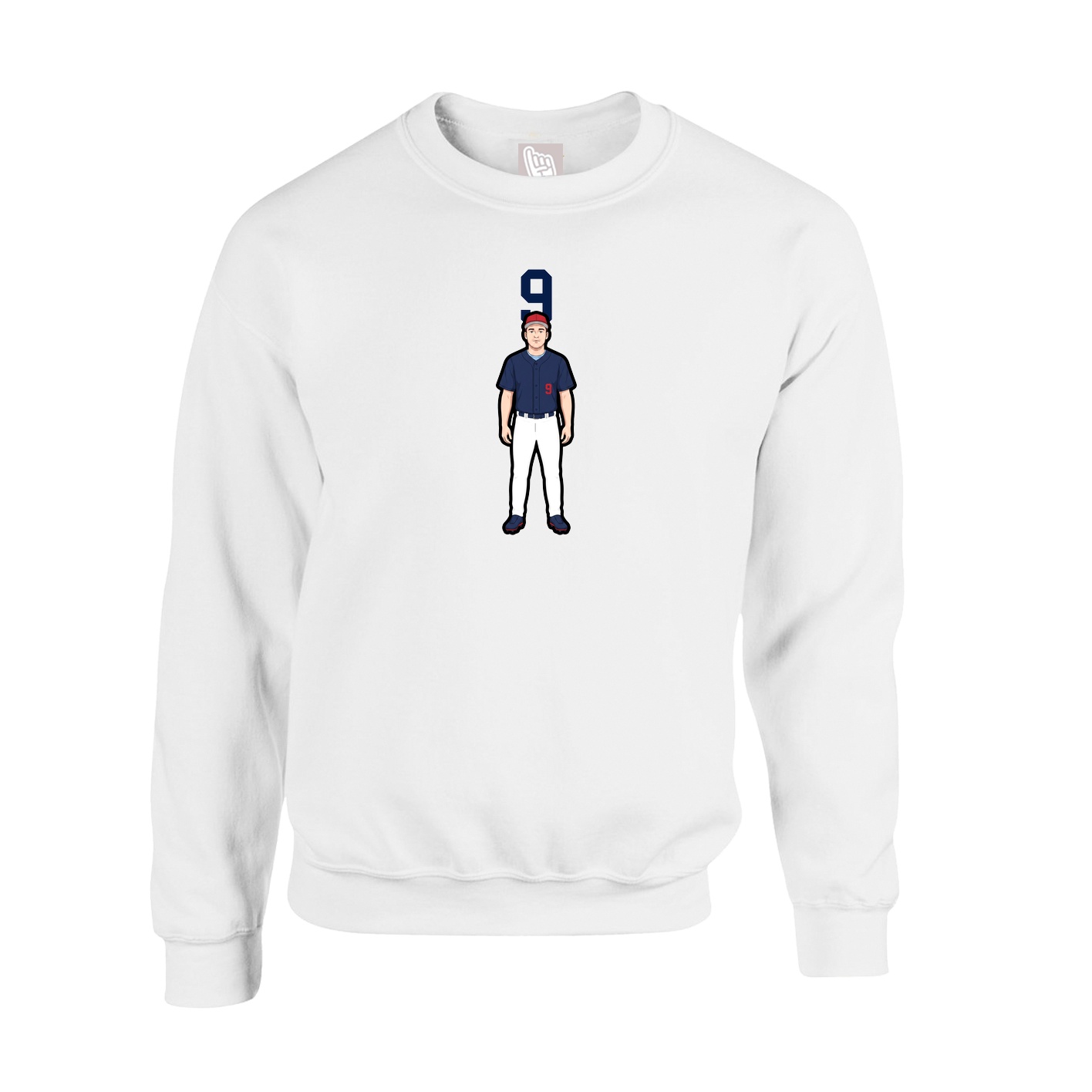 Fleece Crew — Number Top in White