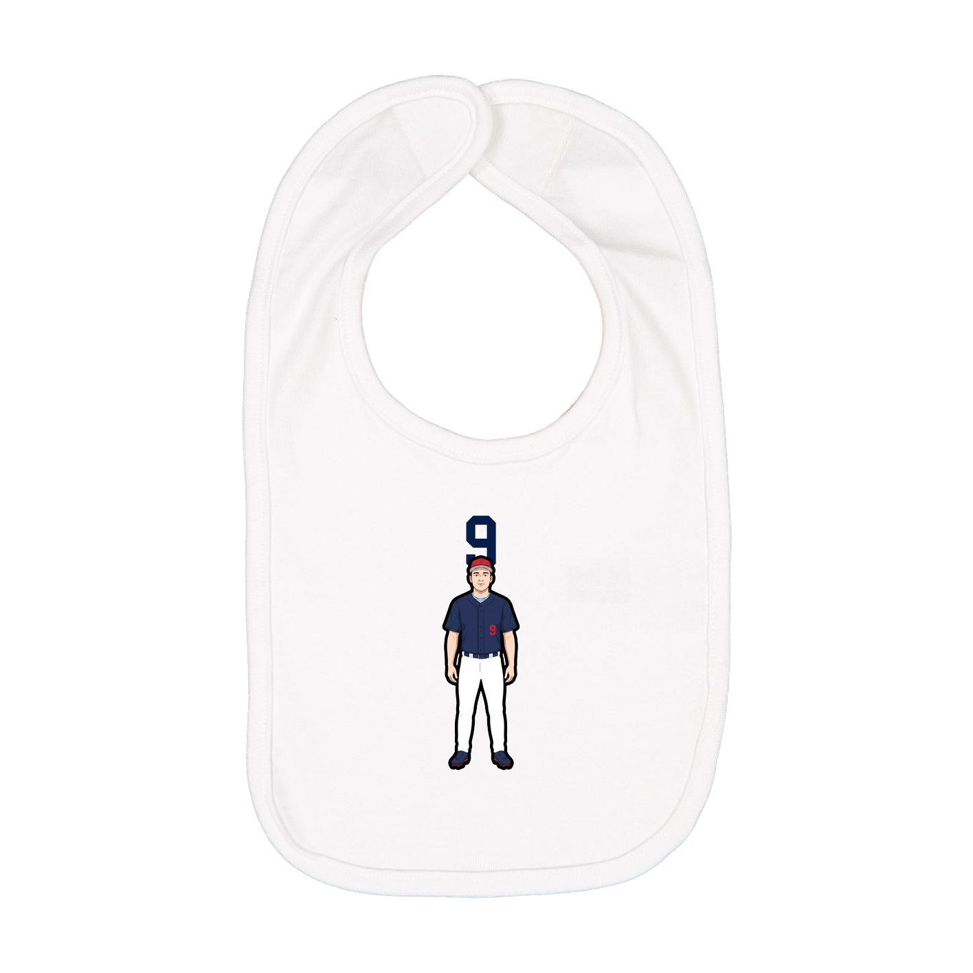 Infant Bib — Number Top in White