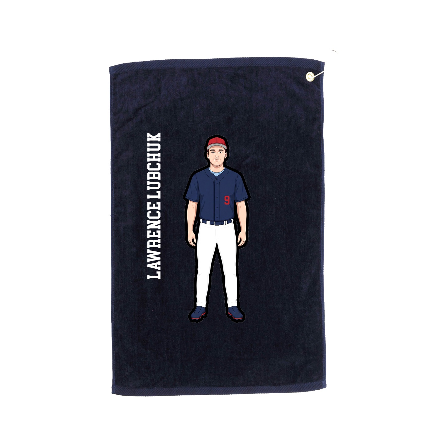 Golf Towel — Name Vertical in Navy