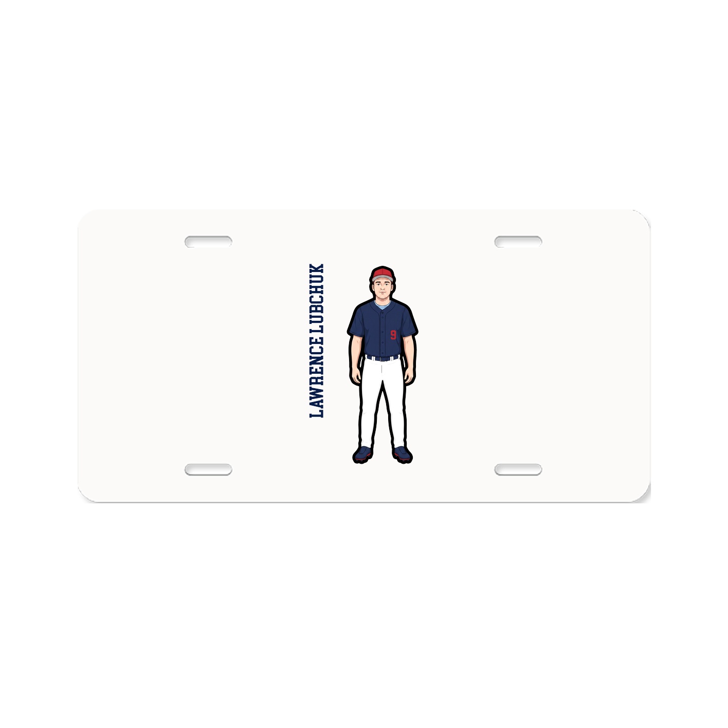 License Plate — Name Vertical in Classic