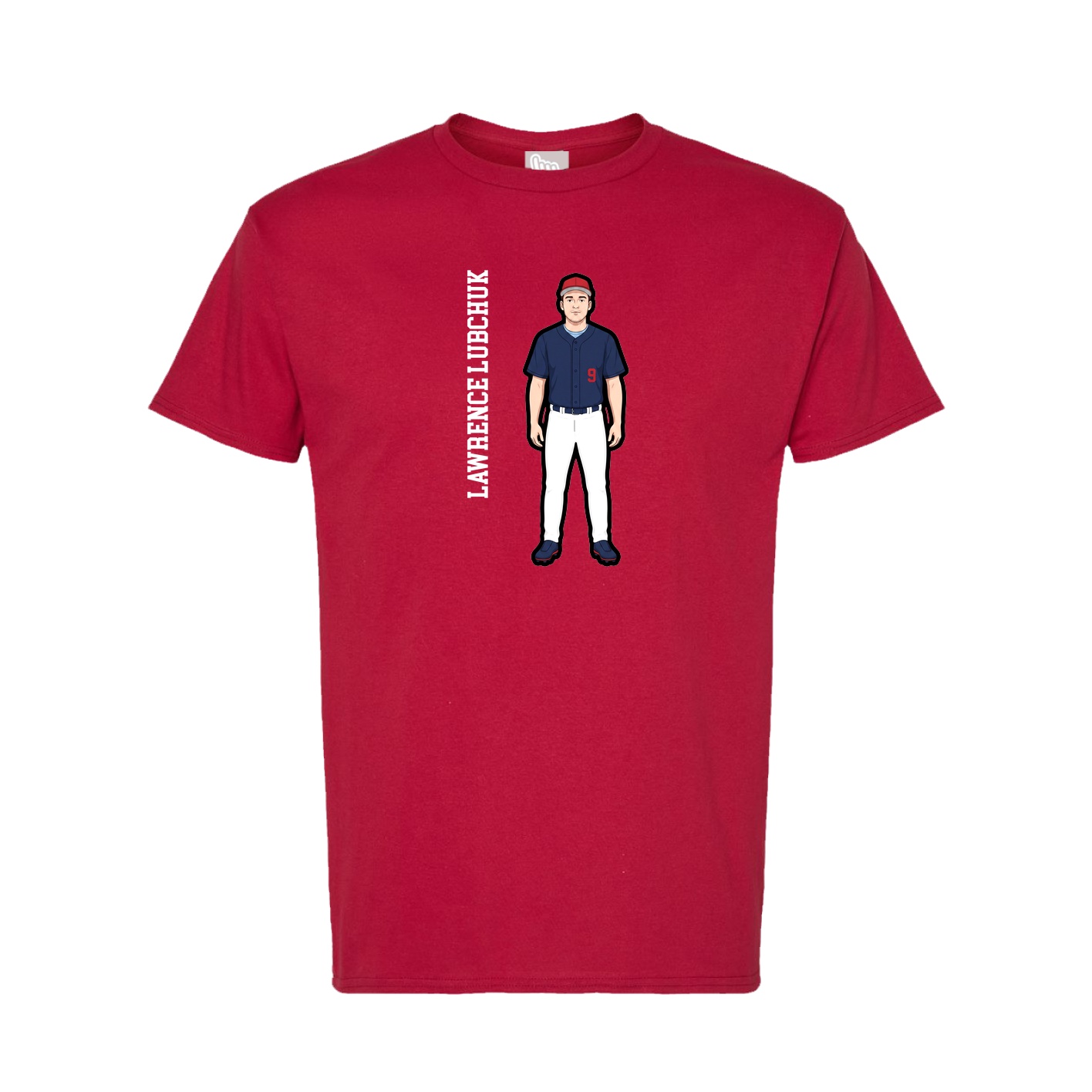 Tee — Name Vertical in Crimson
