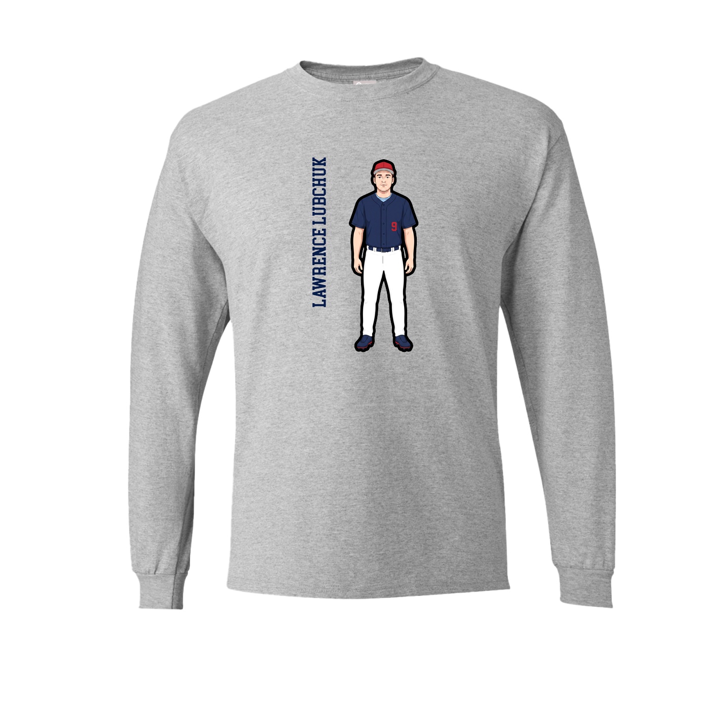 Long Sleeve Tee — Name Vertical in Grey