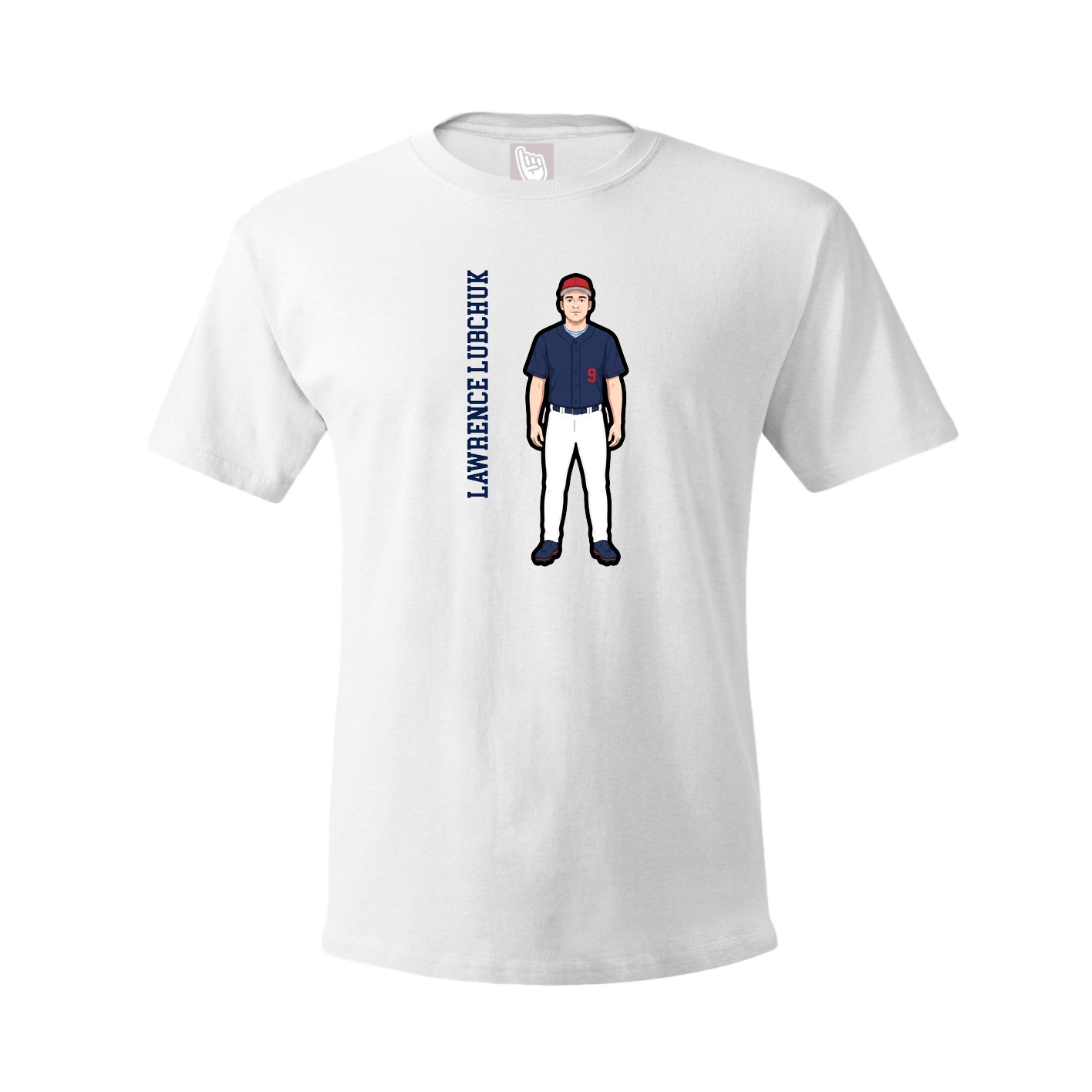 Youth Tee — Name Vertical in White