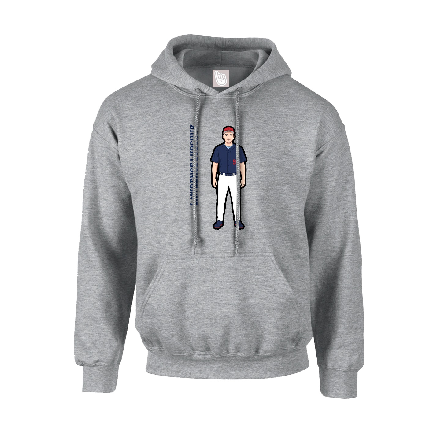 Youth Hoodie — Name Vertical in Grey
