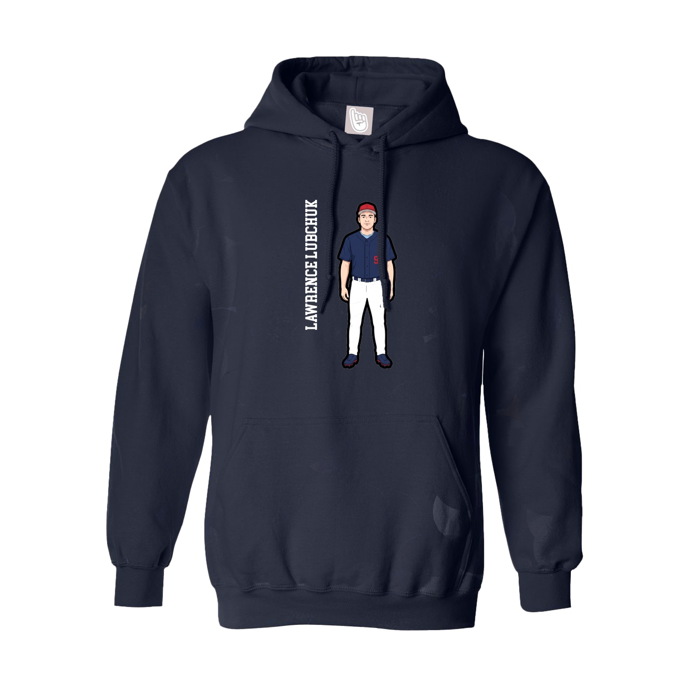 Youth Hoodie — Name Vertical in Navy