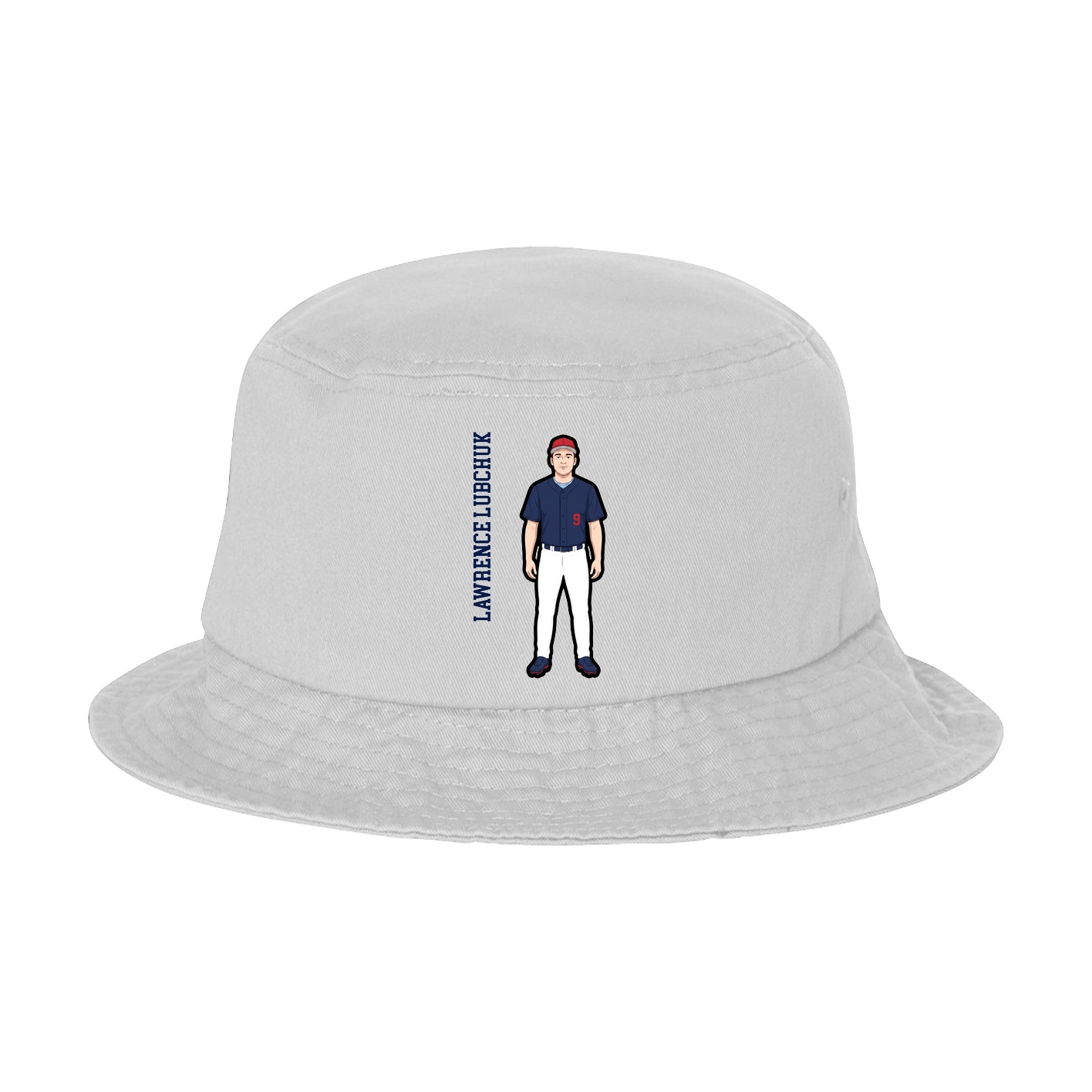 Bucket Cap — Name Vertical in White