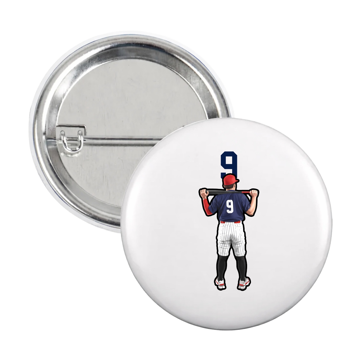 Game Day Button — Number Top in White