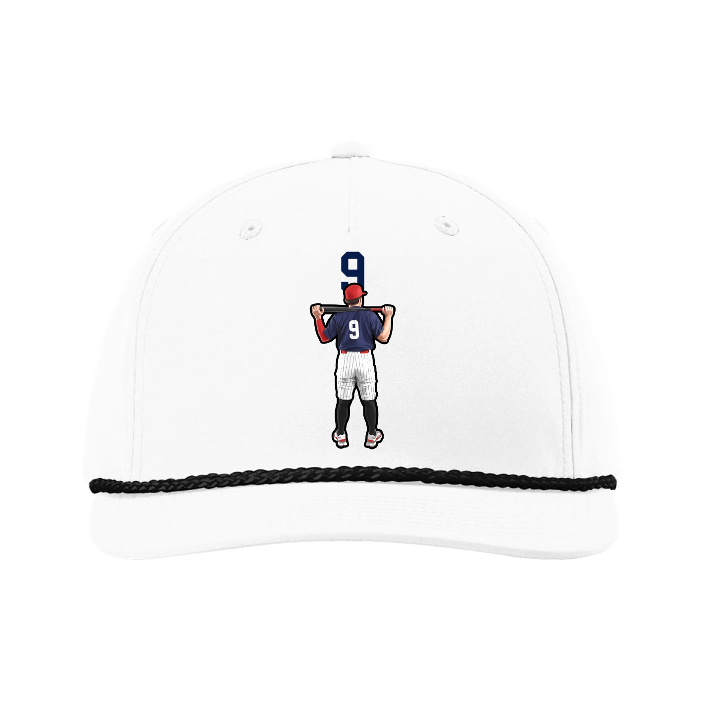 Five-Panel Classic Rope Cap — Number Top in White