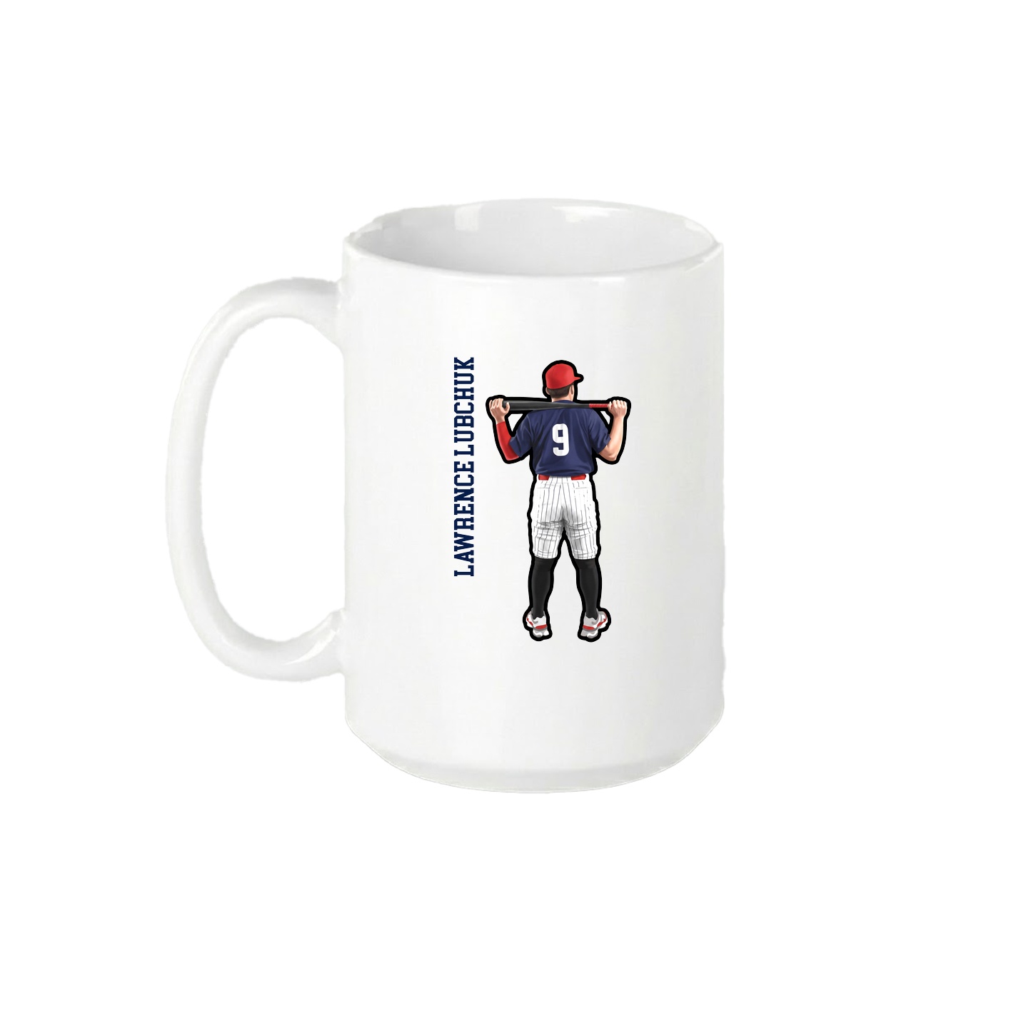 15oz Coffee Mug — Name Vertical in White