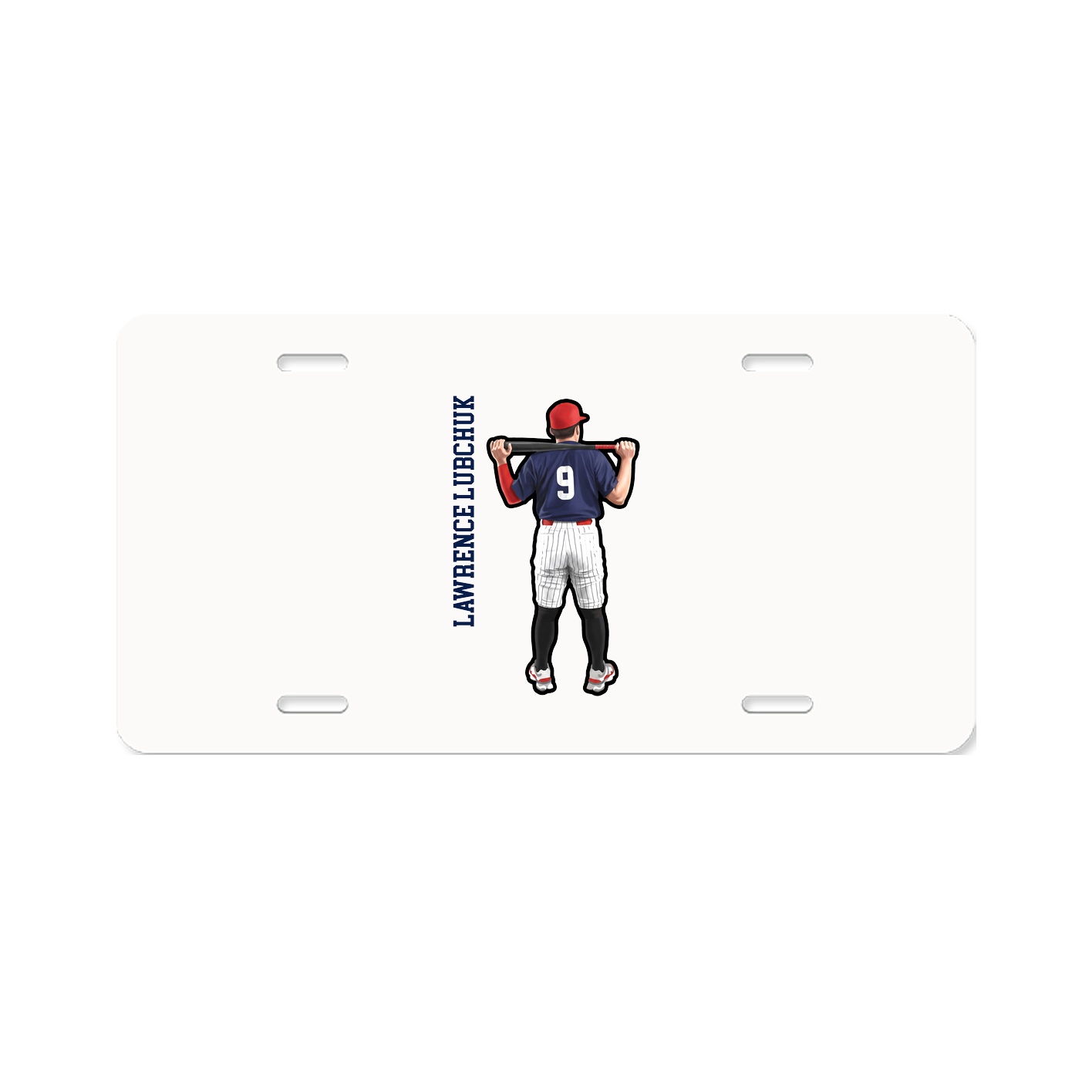 License Plate — Name Vertical in Classic
