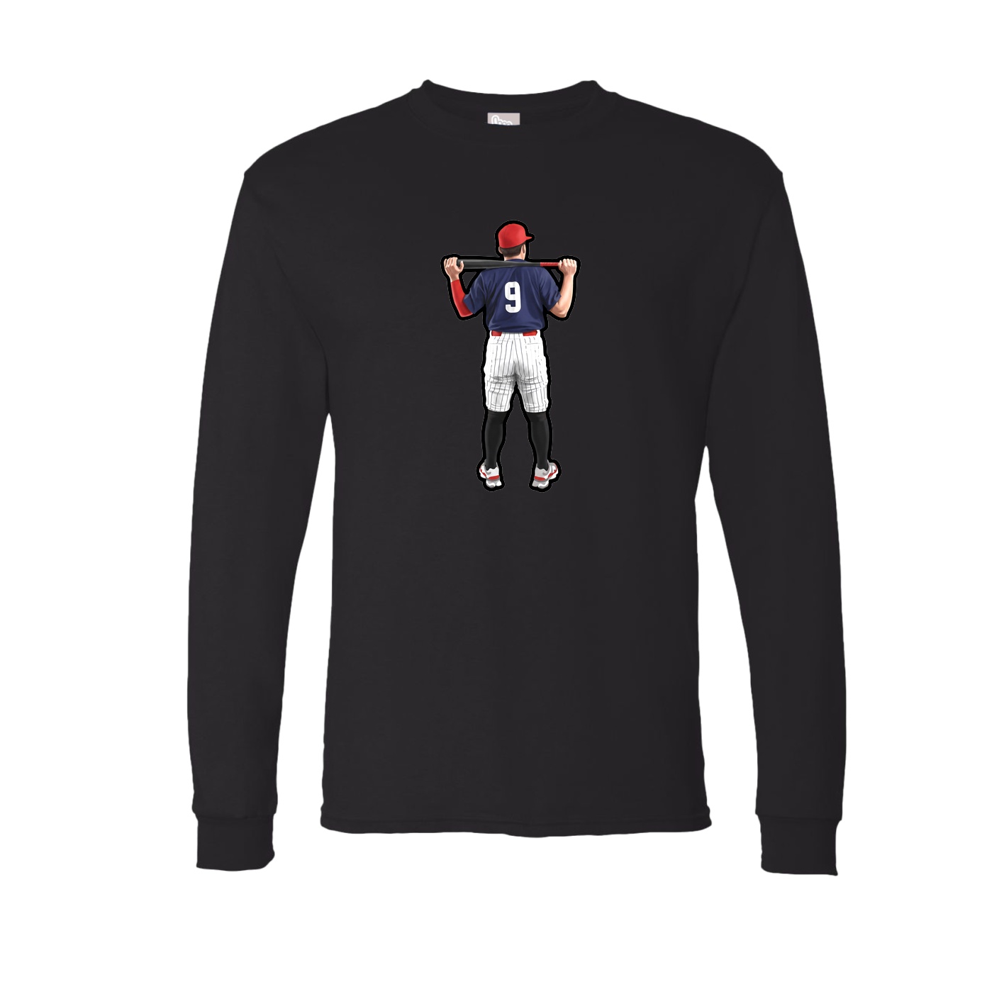 Long Sleeve Tee — Name Vertical in Black