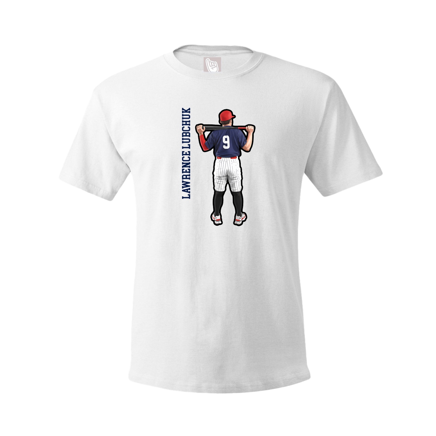 Youth Tee — Name Vertical in White