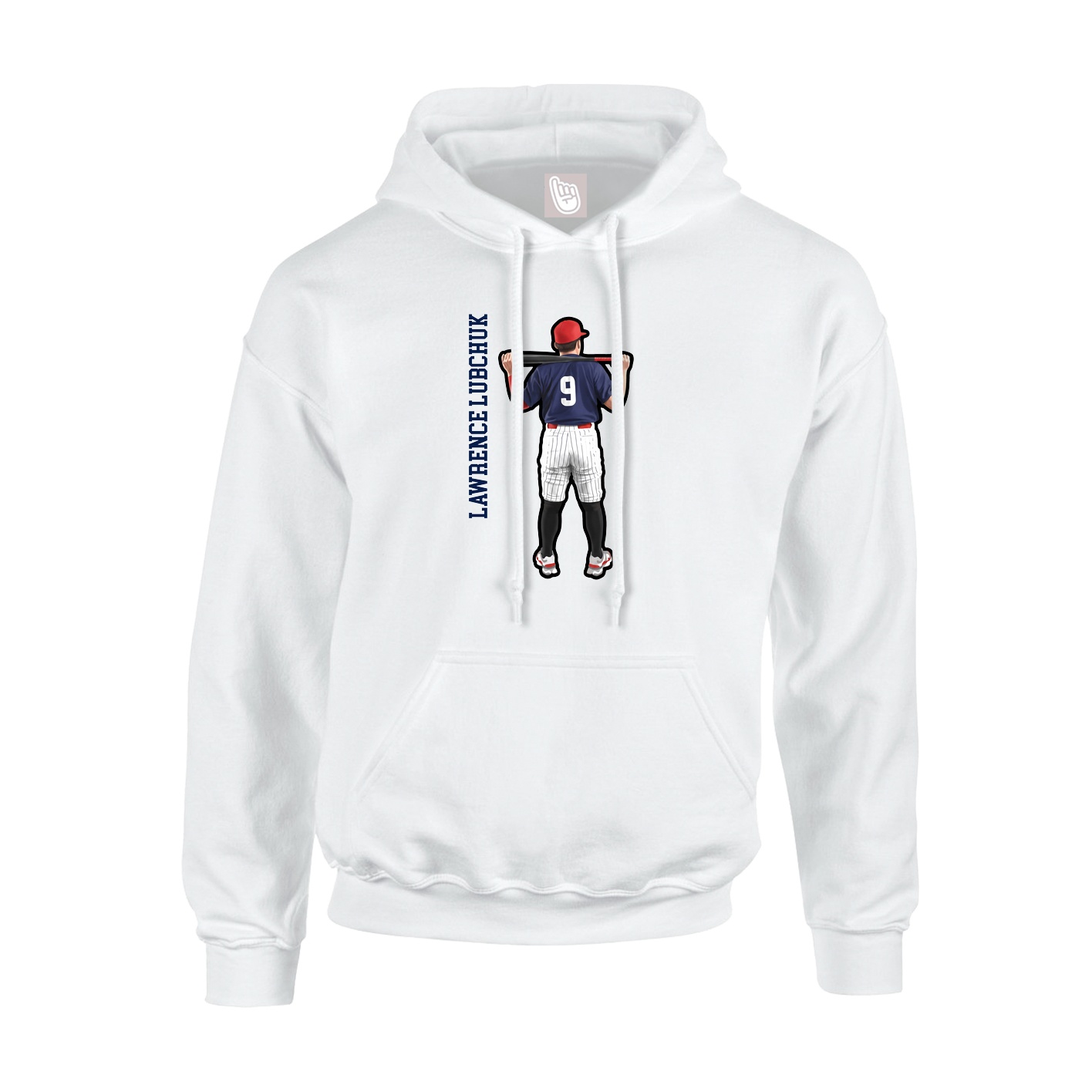 Youth Hoodie — Name Vertical in White