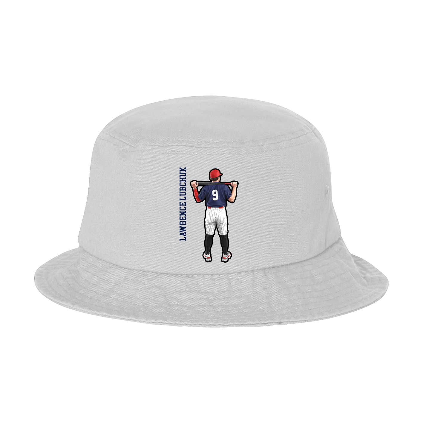 Bucket Cap — Name Vertical in White