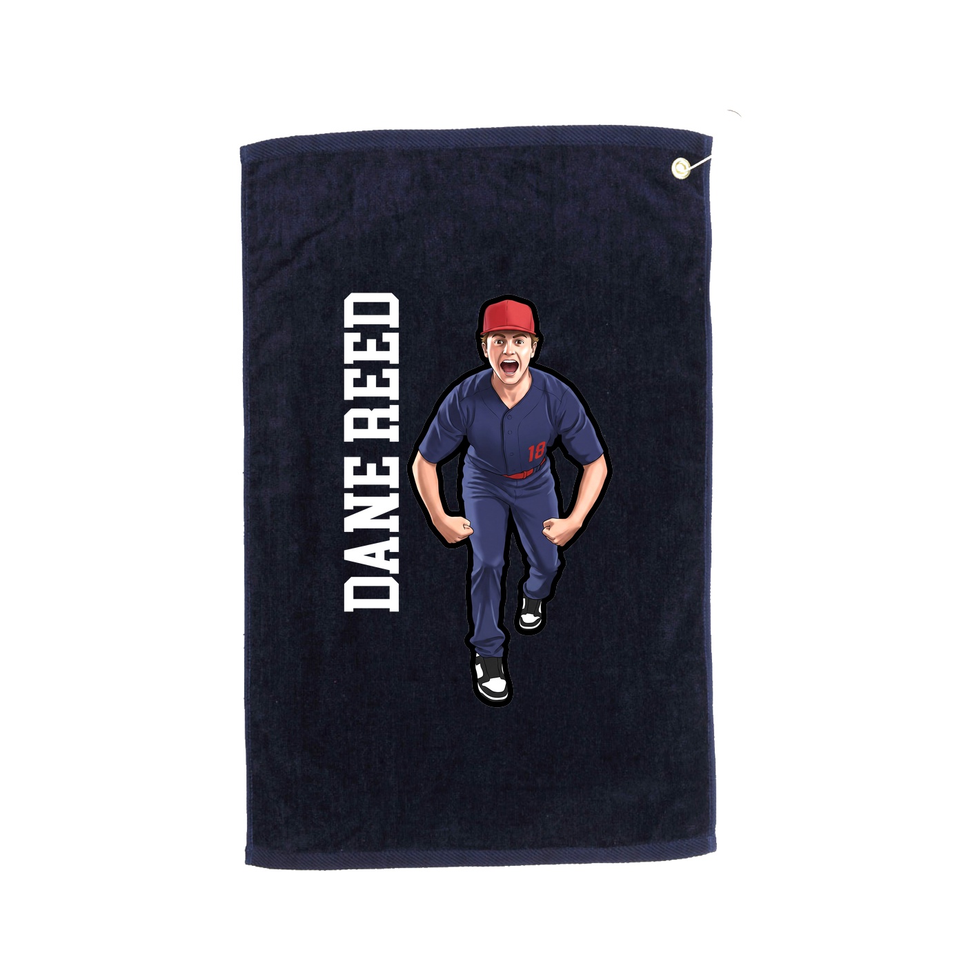 Golf Towel — Name Vertical in Navy