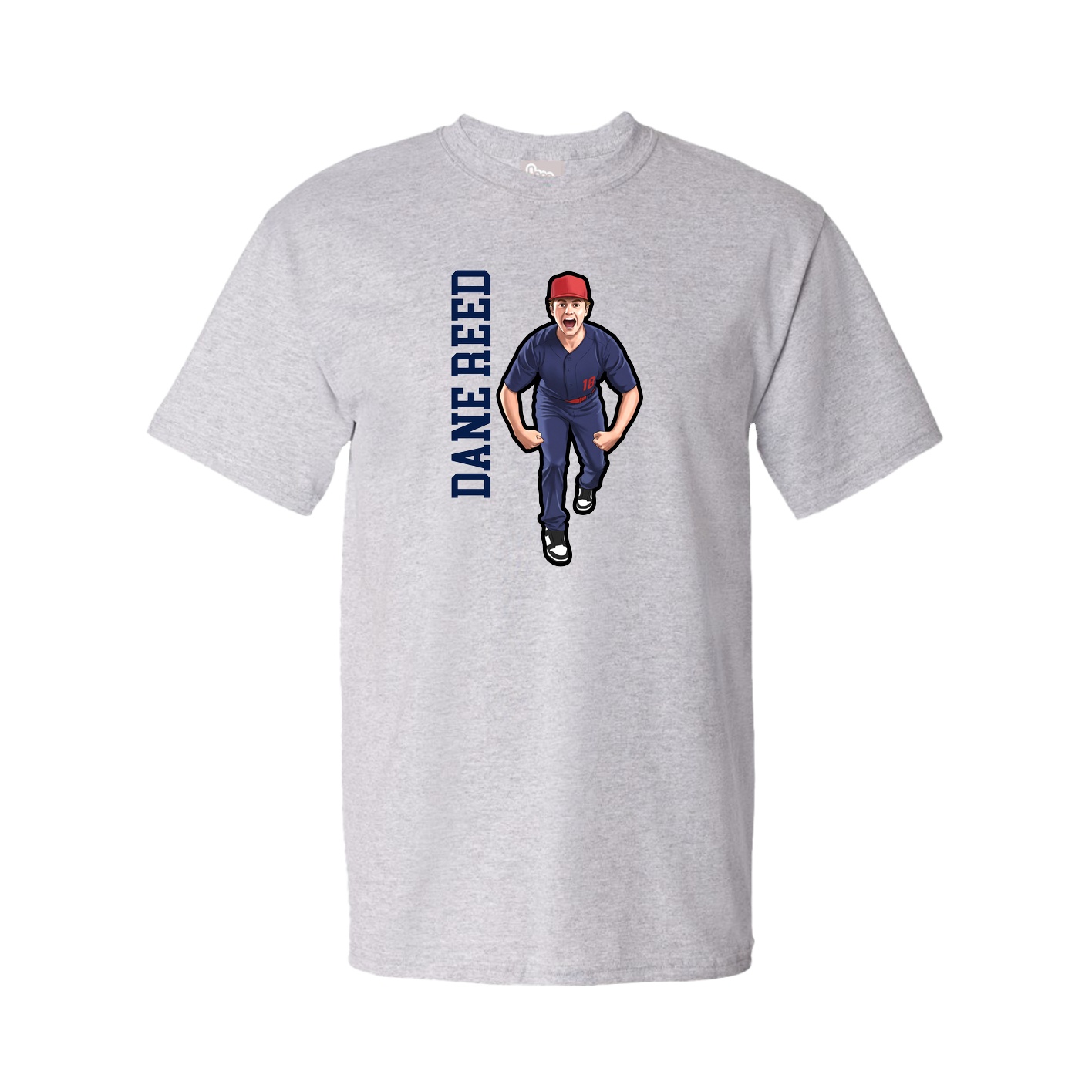 Tee — Name Vertical in Grey