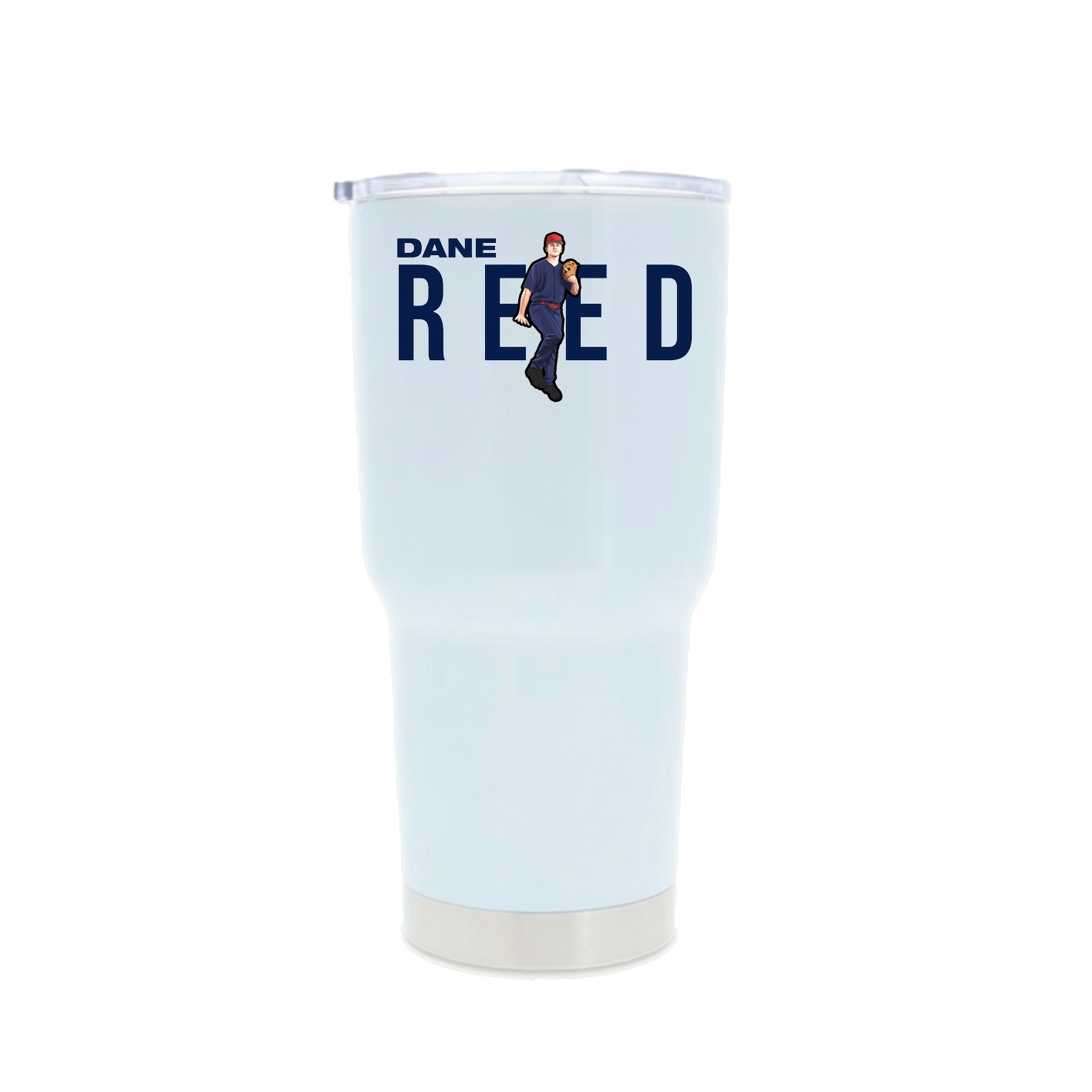 30oz Stainless Steel Tumbler — Player Name in White