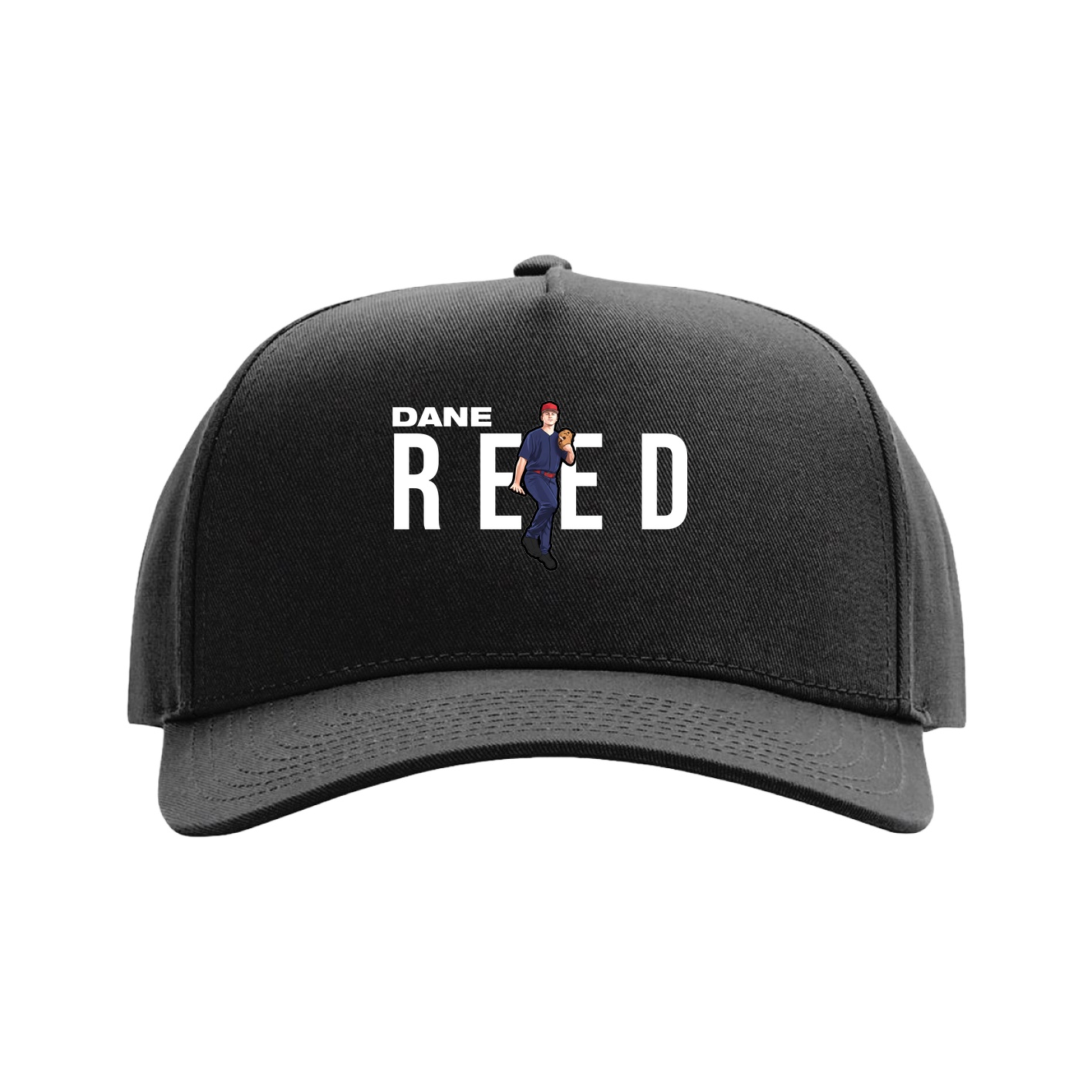 Full Fabric Five-Panel Champ Cap — Player Name in Black