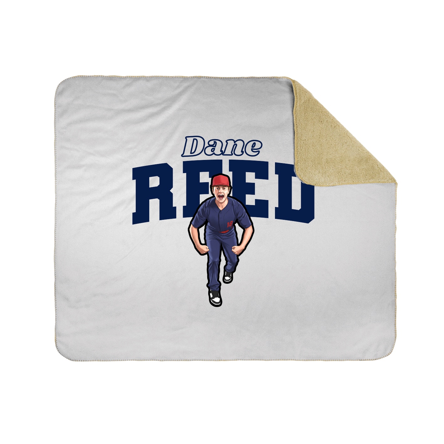 Throw Blanket — Name Arch in White