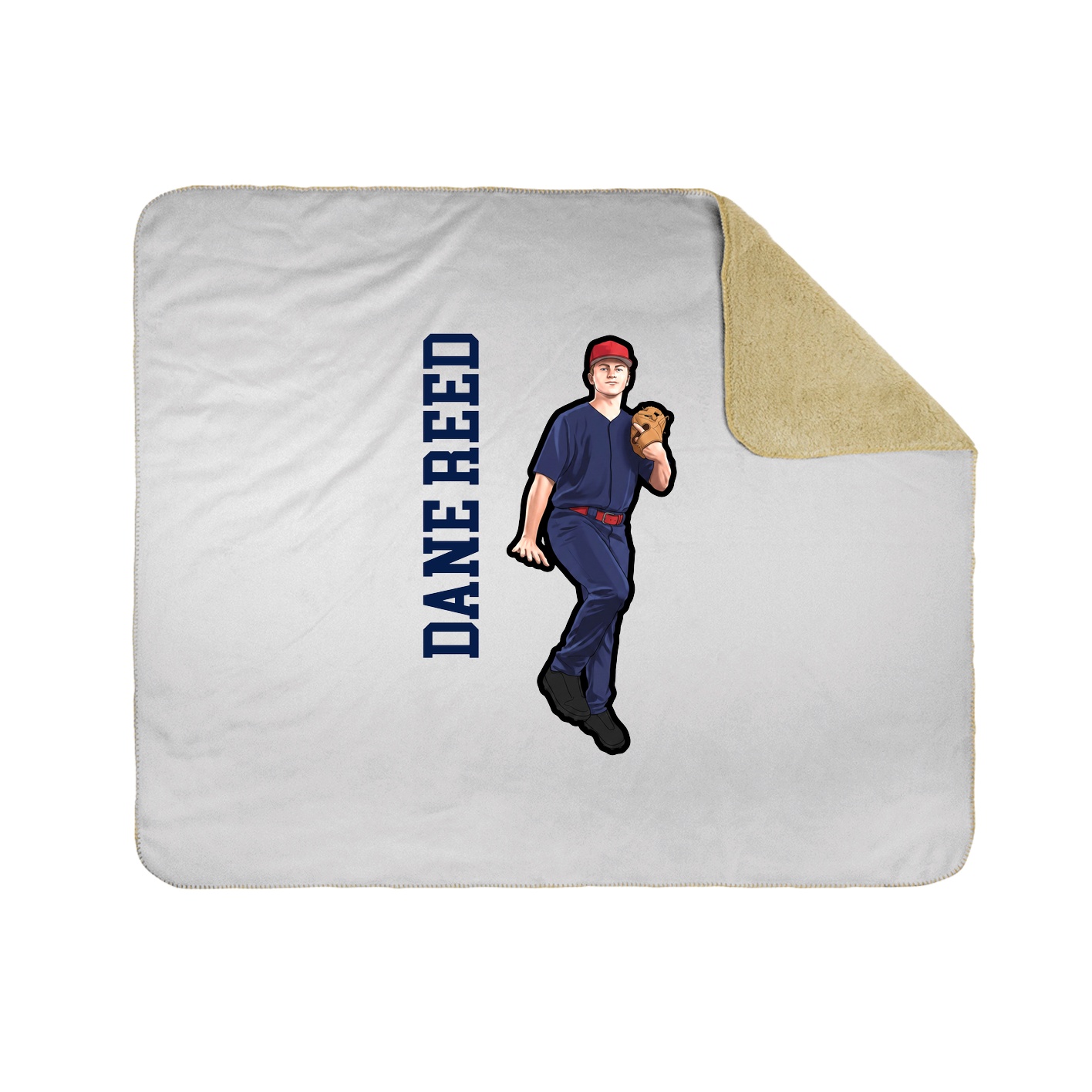 Throw Blanket — Name Vertical in White