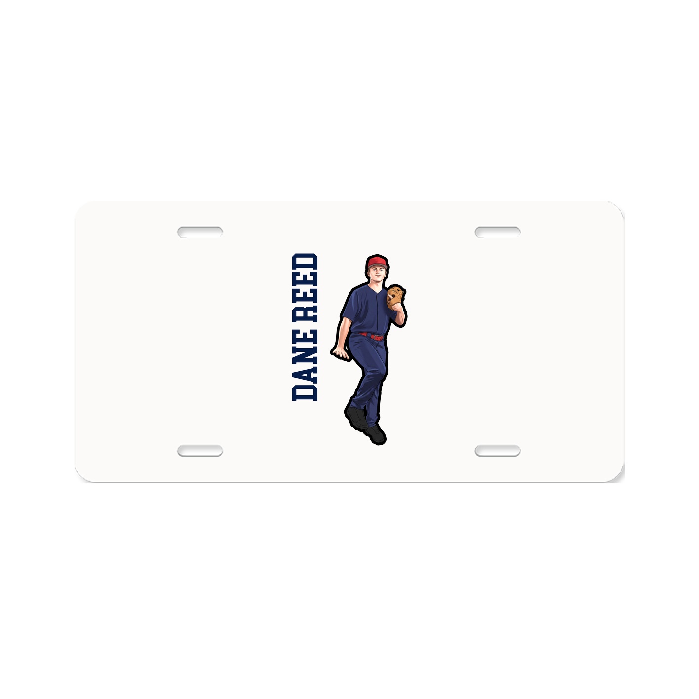 License Plate — Name Vertical in Classic