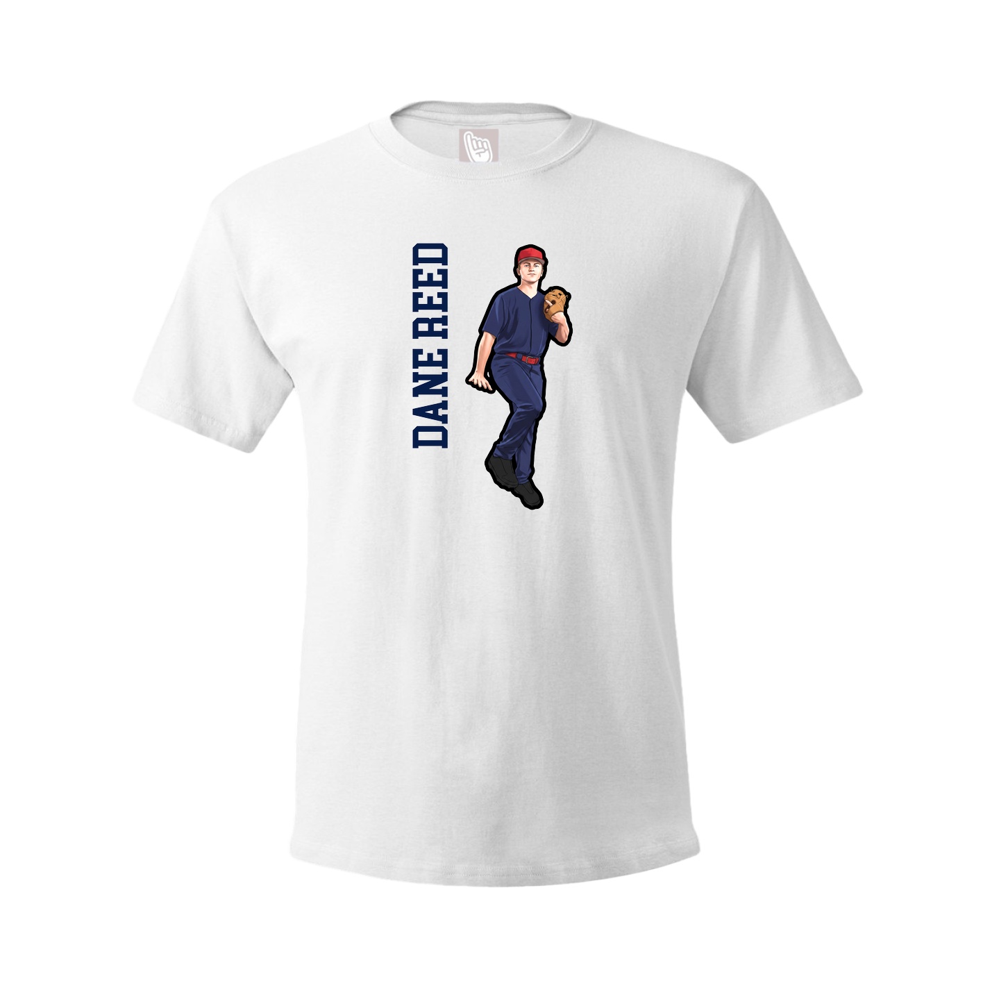 Youth Tee — Name Vertical in White