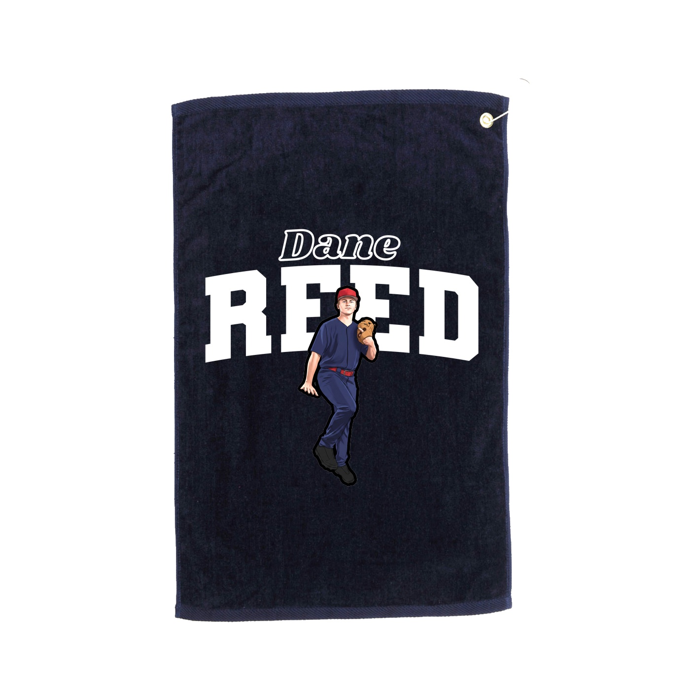 Golf Towel — Name Arch in Navy