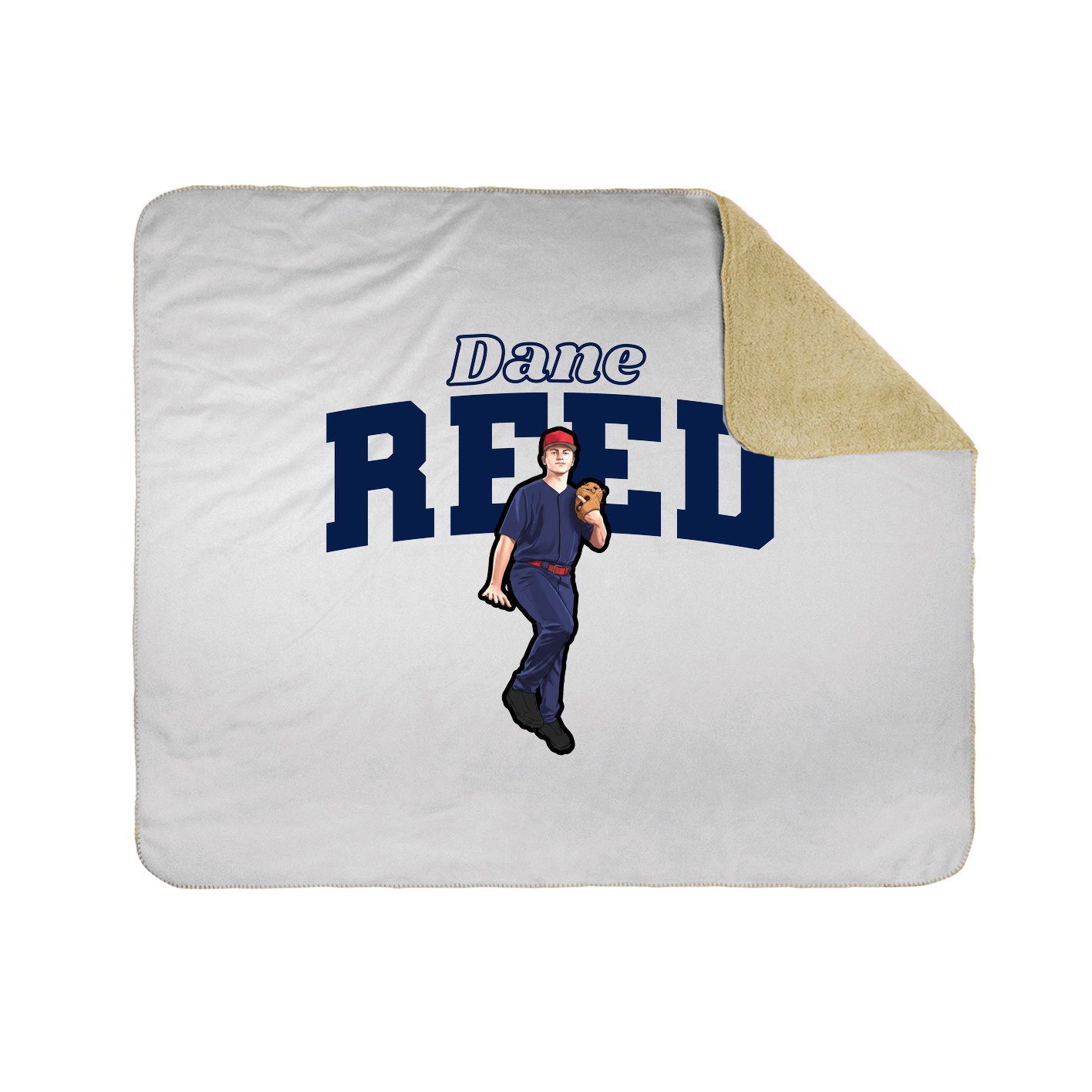 Throw Blanket — Name Arch in White