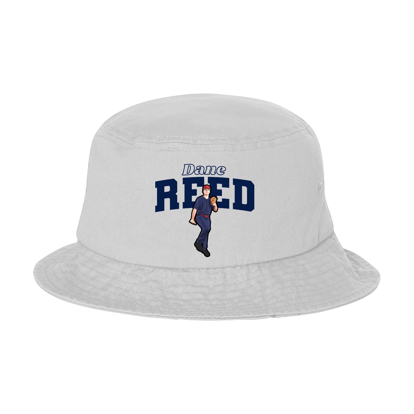 Bucket Cap — Name Arch in White