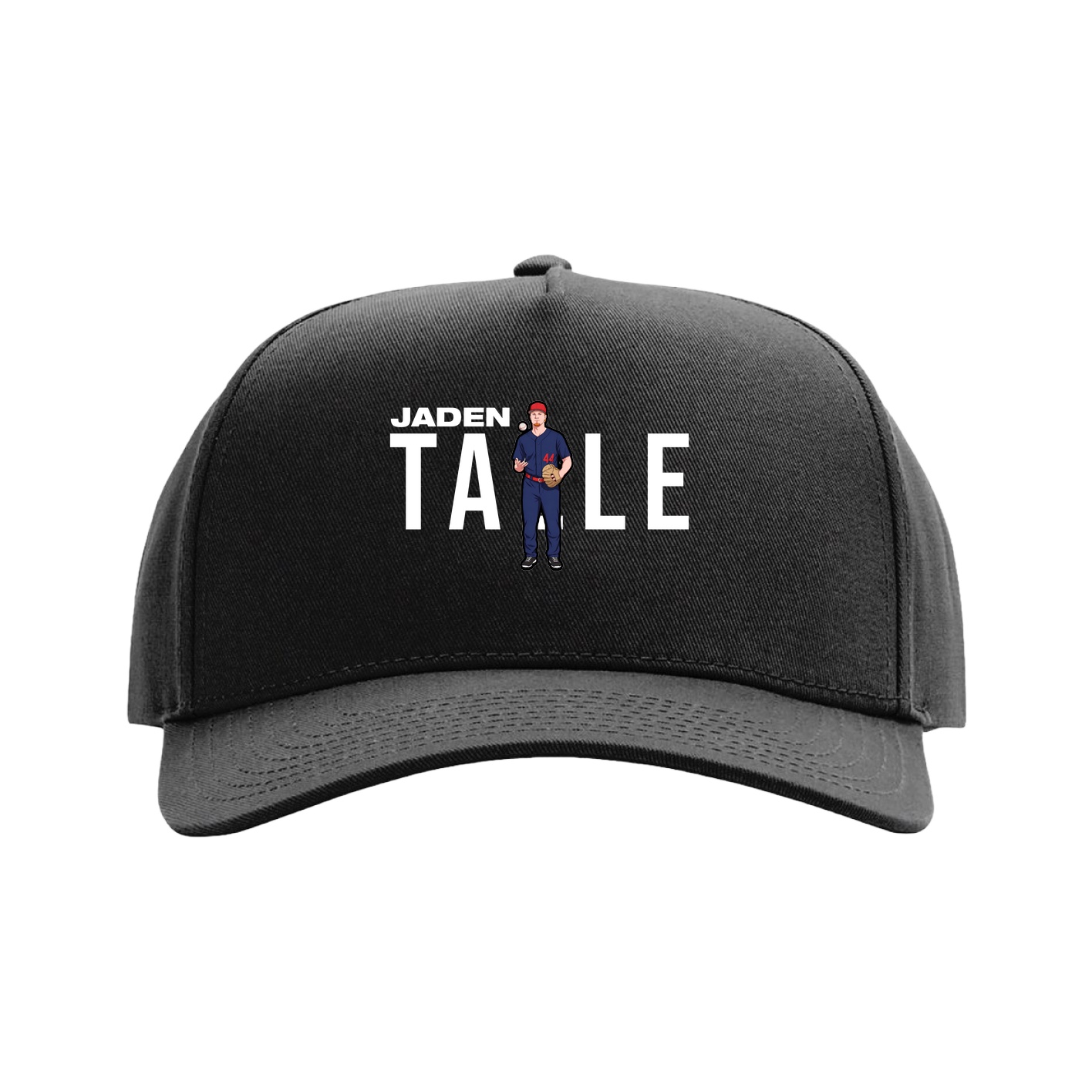 Full Fabric Five-Panel Champ Cap — Player Name in Black