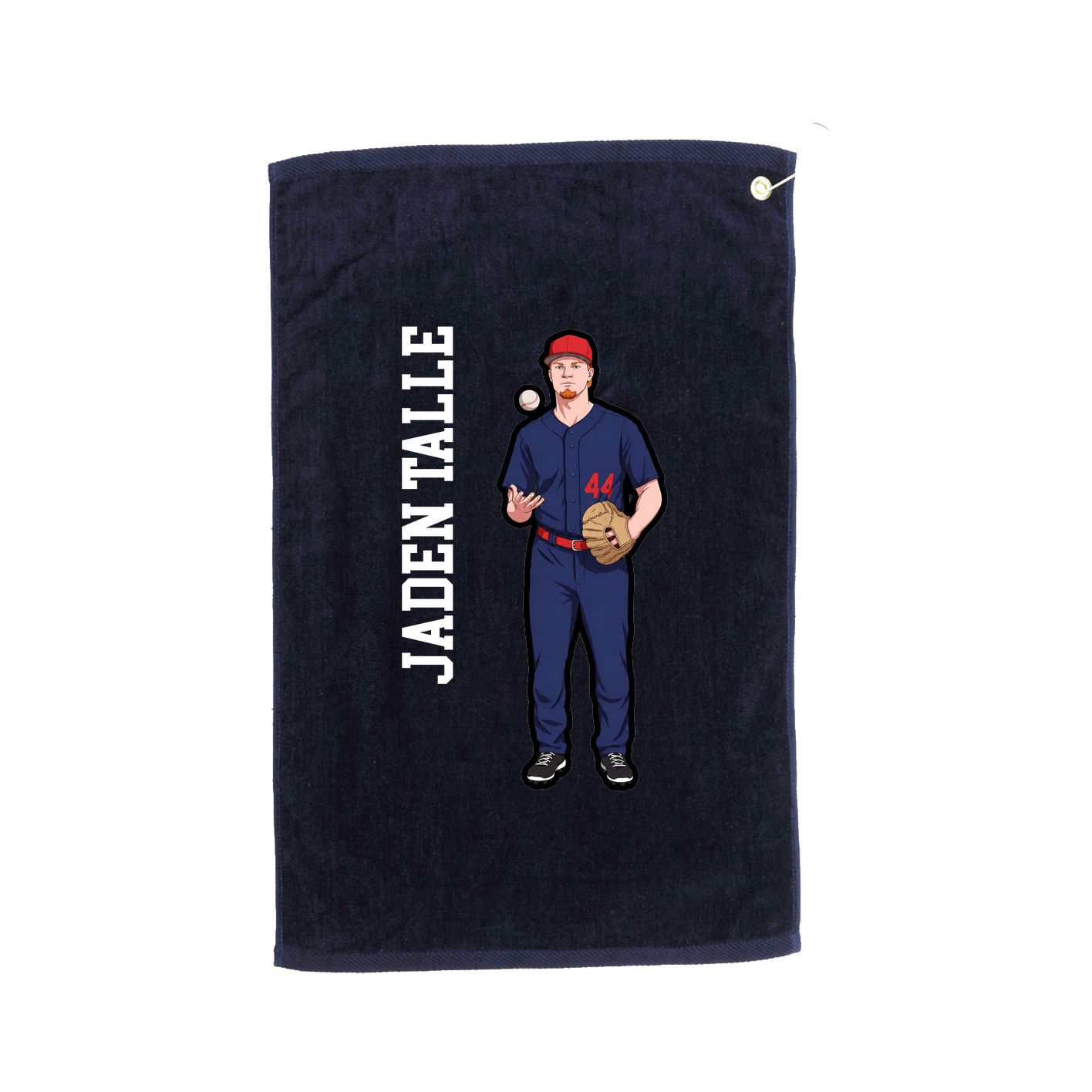Golf Towel — Name Vertical in Navy