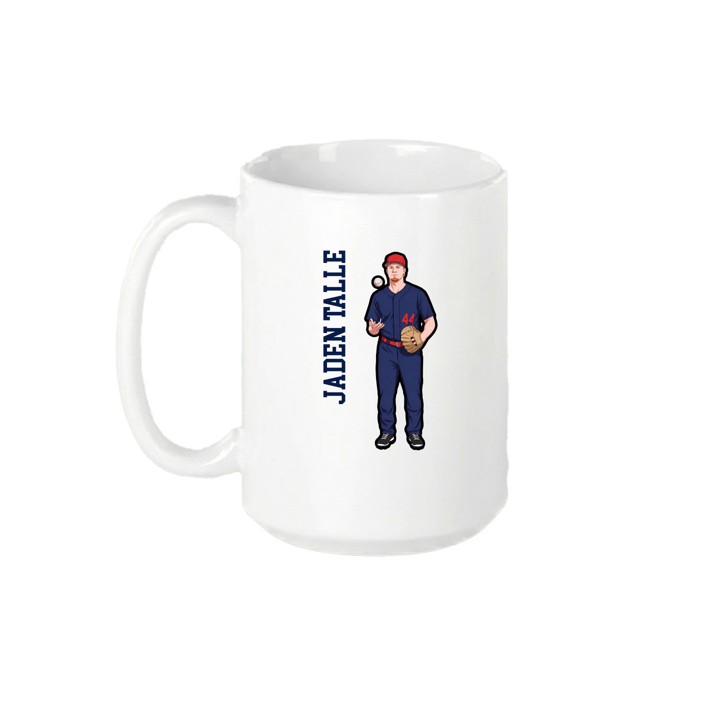 15oz Coffee Mug — Name Vertical in White