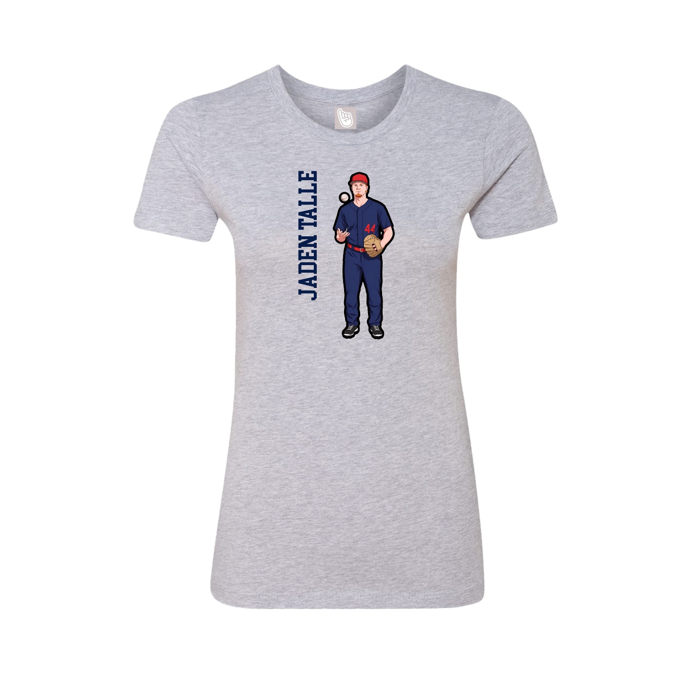 Fitted Women's Tee — Name Vertical in Grey
