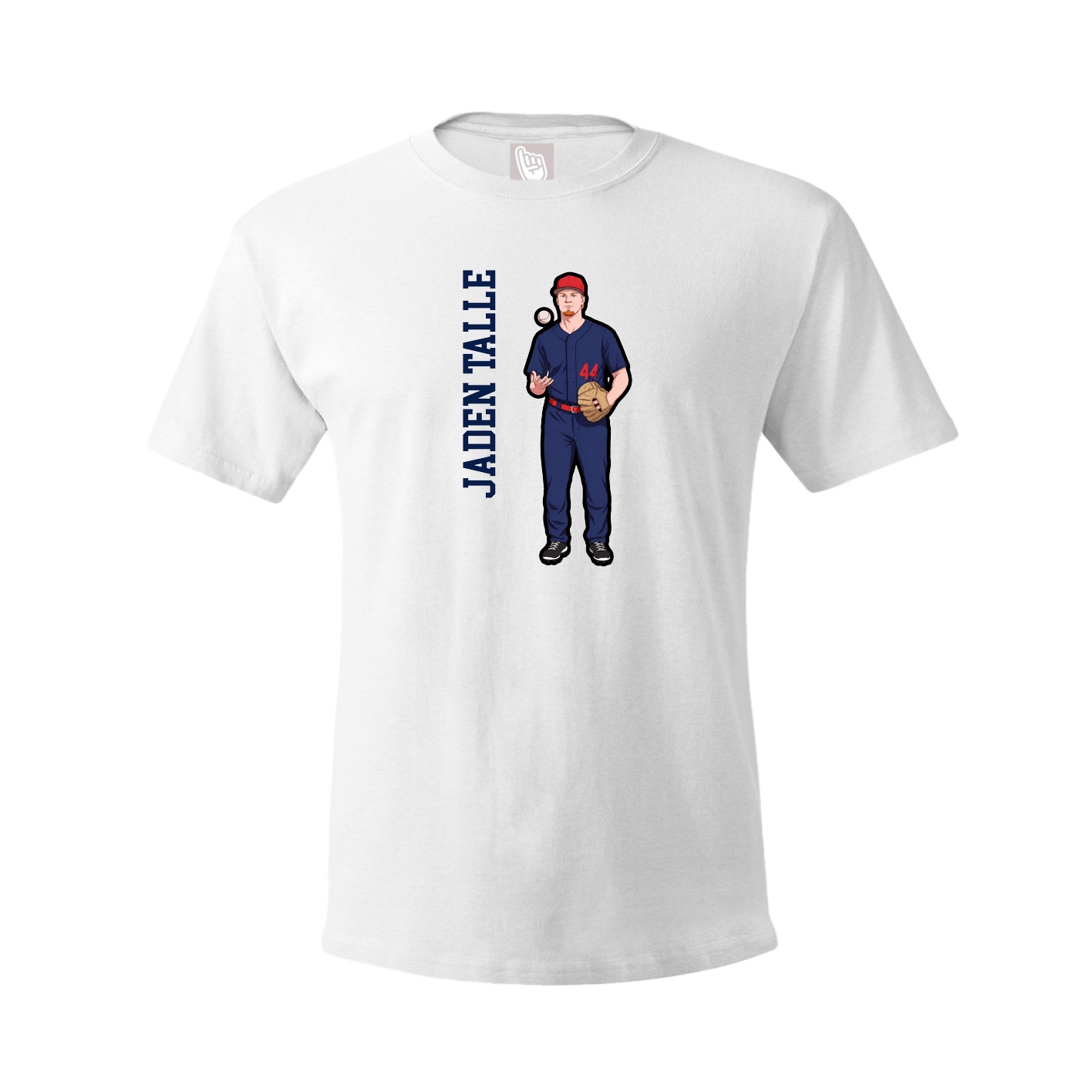 Youth Tee — Name Vertical in White