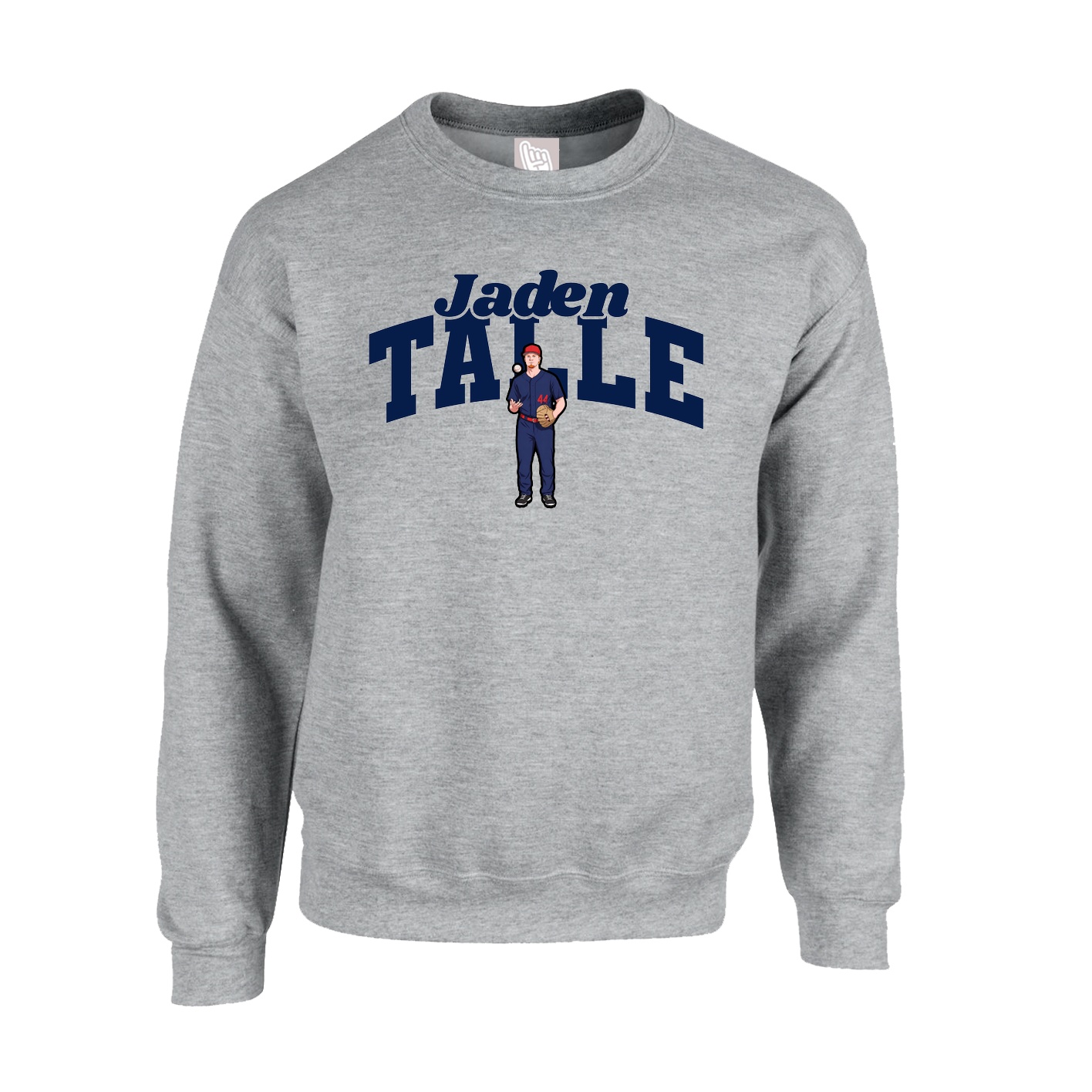 Fleece Crew — Signature Arch in Grey