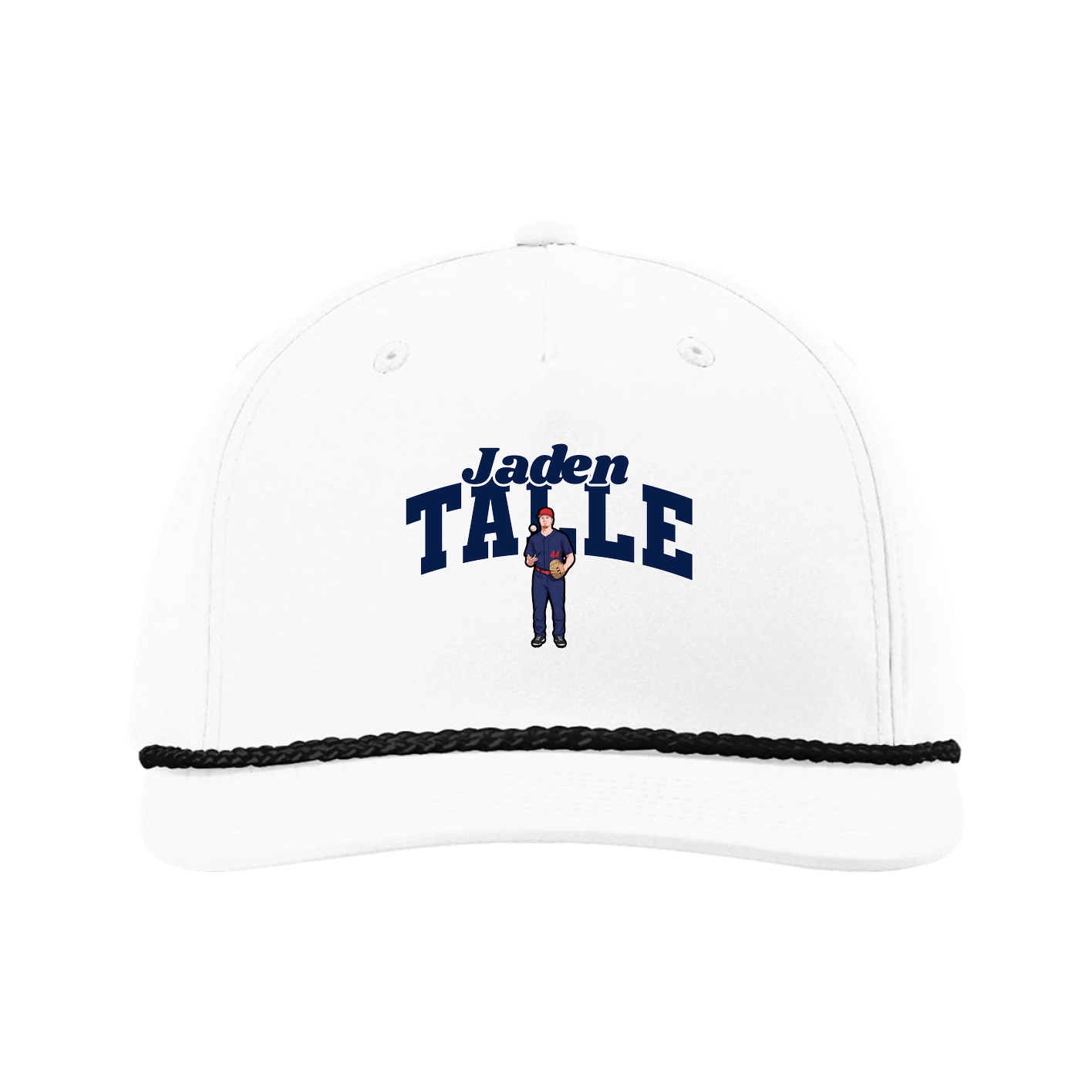Five-Panel Classic Rope Cap — Signature Arch in White