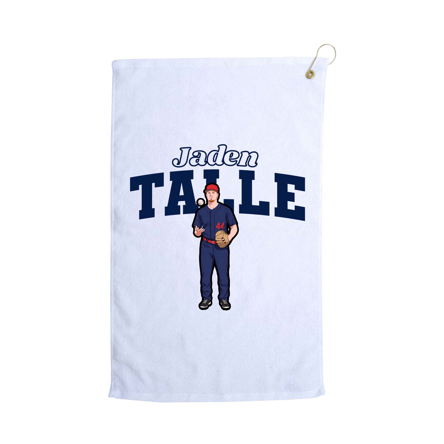 Golf Towel — Name Arch in White