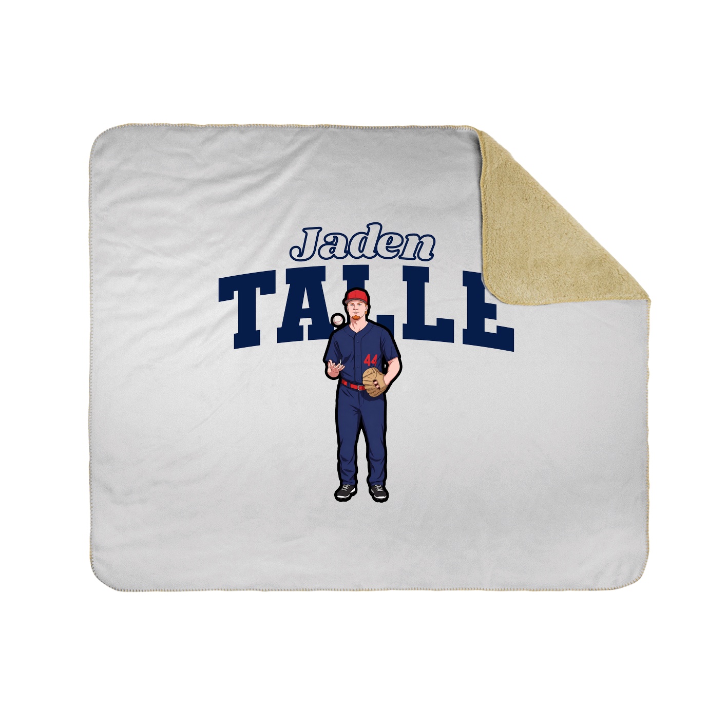 Throw Blanket — Name Arch in White