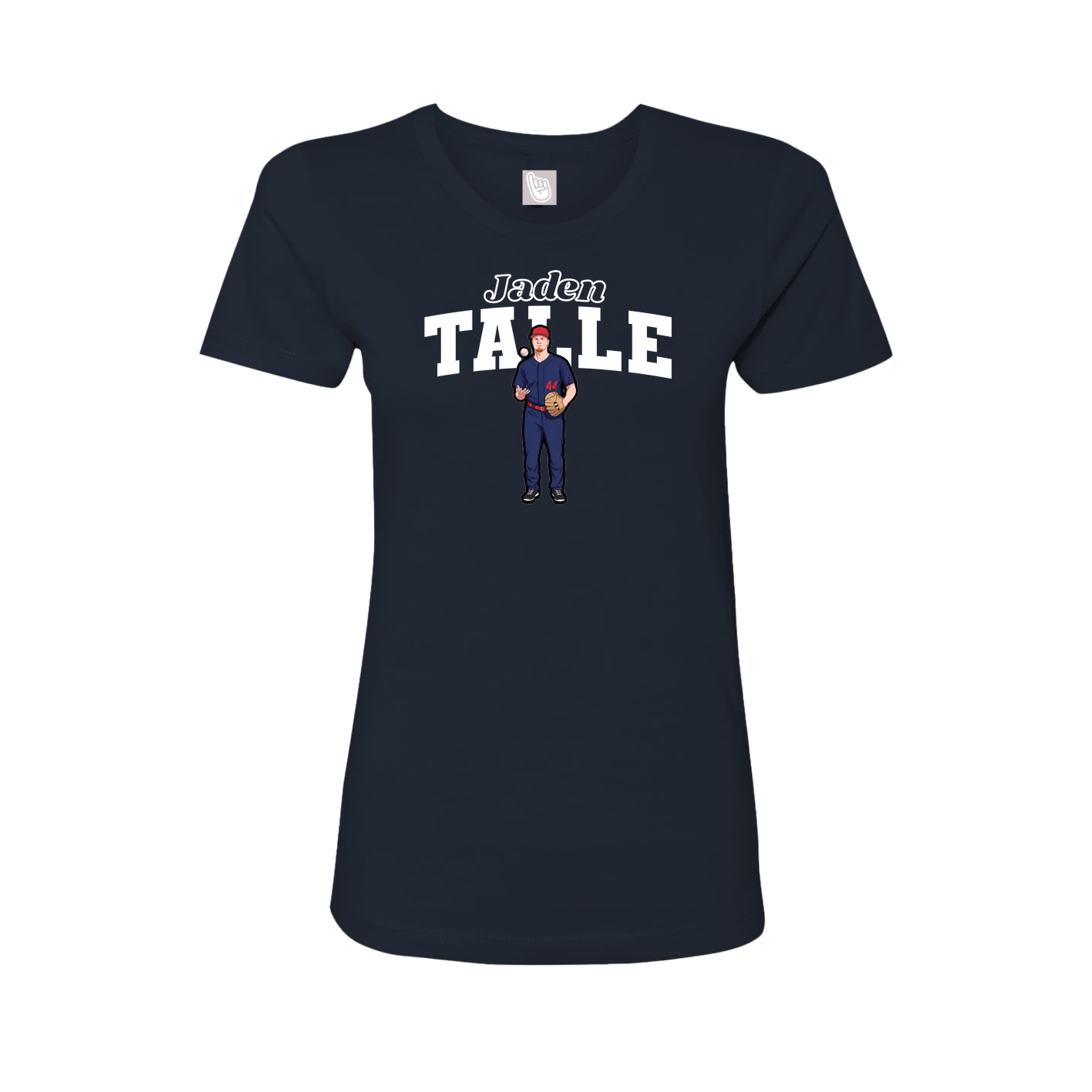 Fitted Women's Tee — Name Arch in Navy