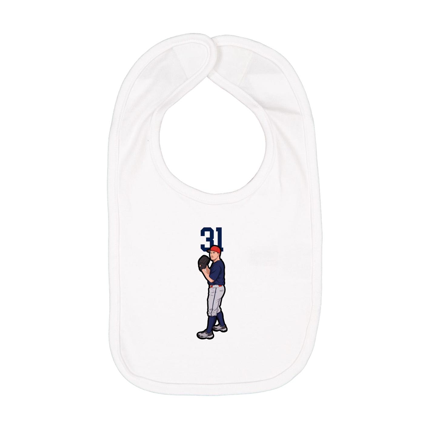 Infant Bib — Number Top in White