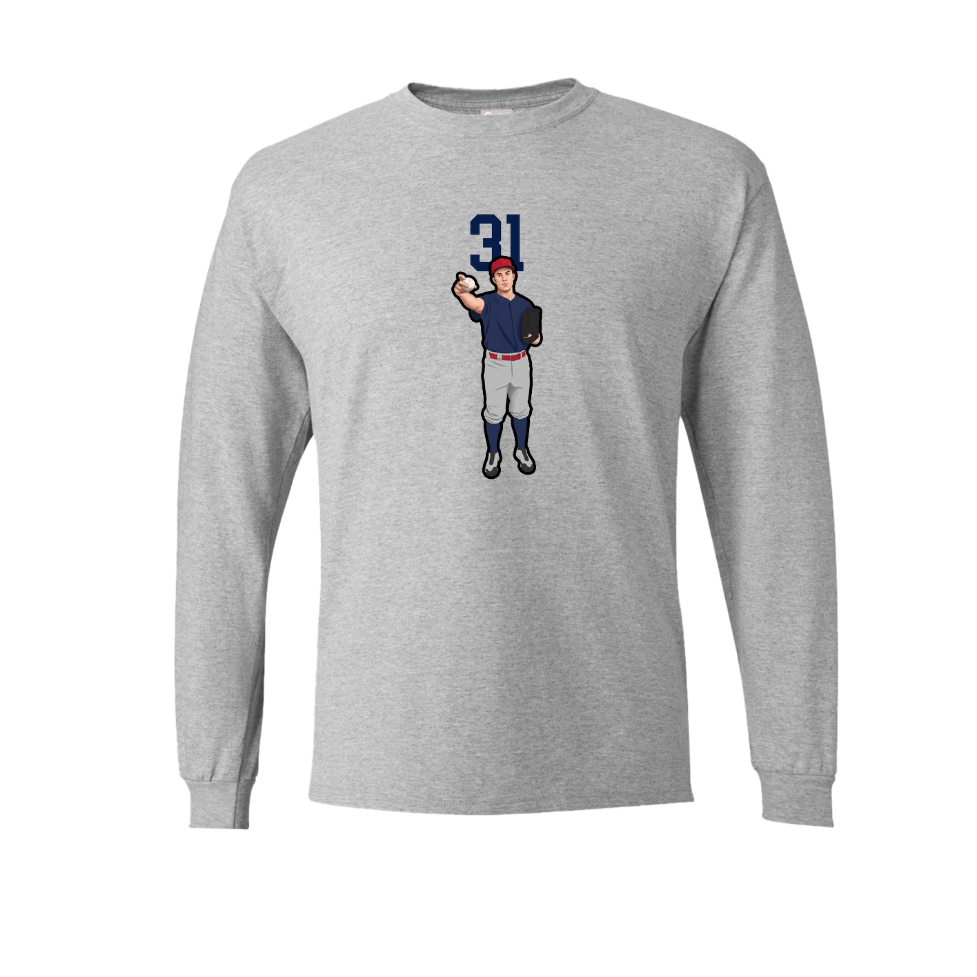 Long Sleeve Tee — Number Top in Grey