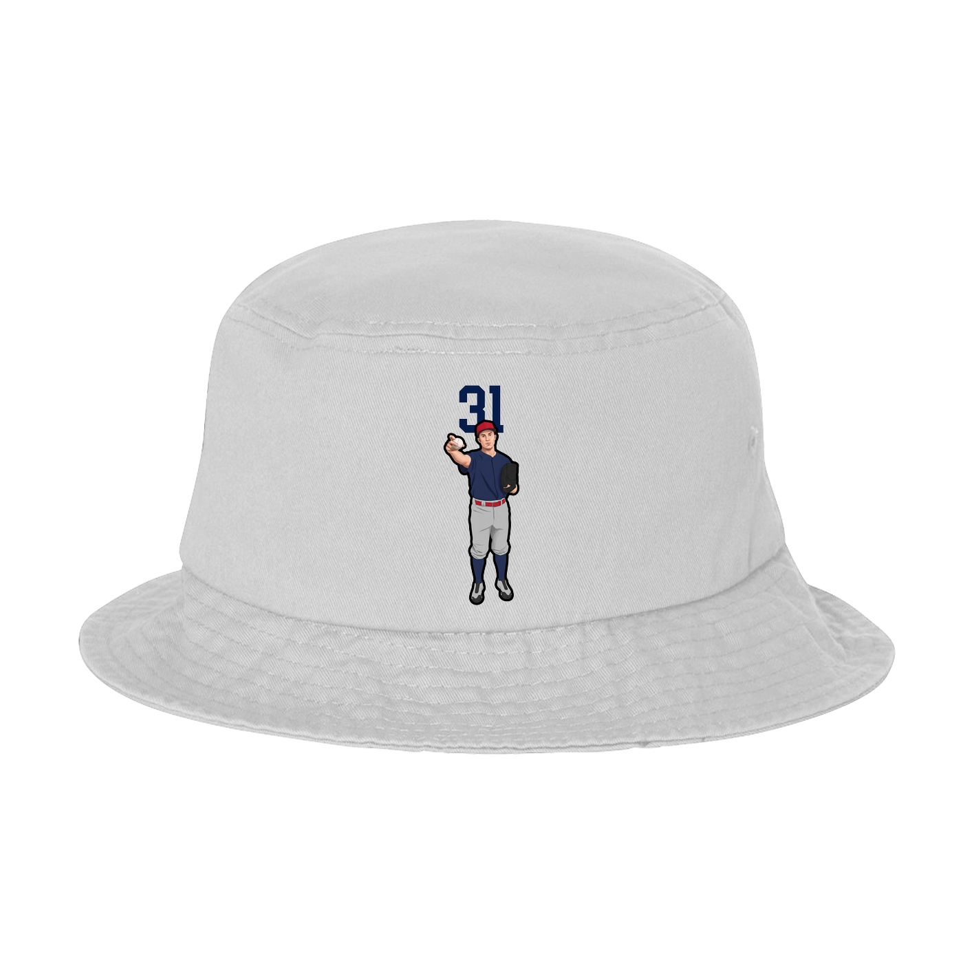 Bucket Cap — Number Top in White