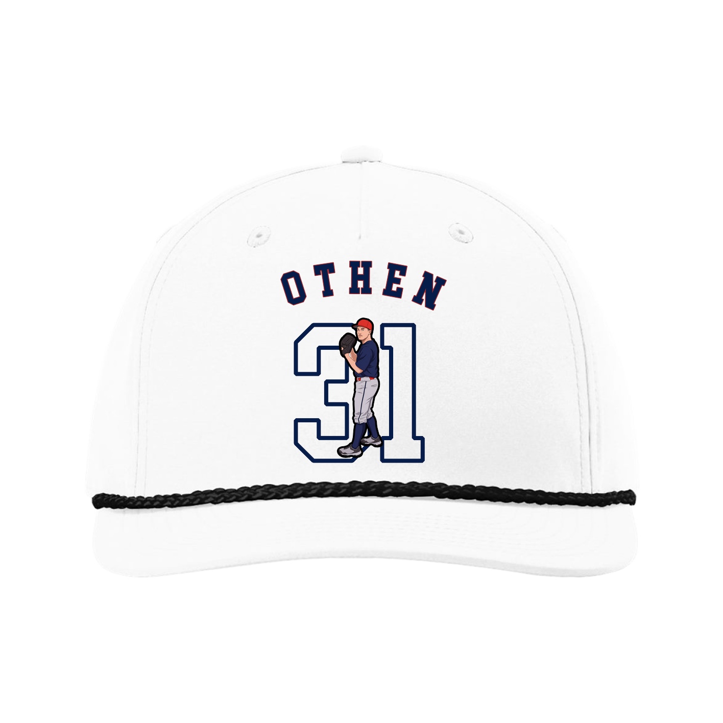 Five-Panel Classic Rope Cap — Shirsey Arch in White