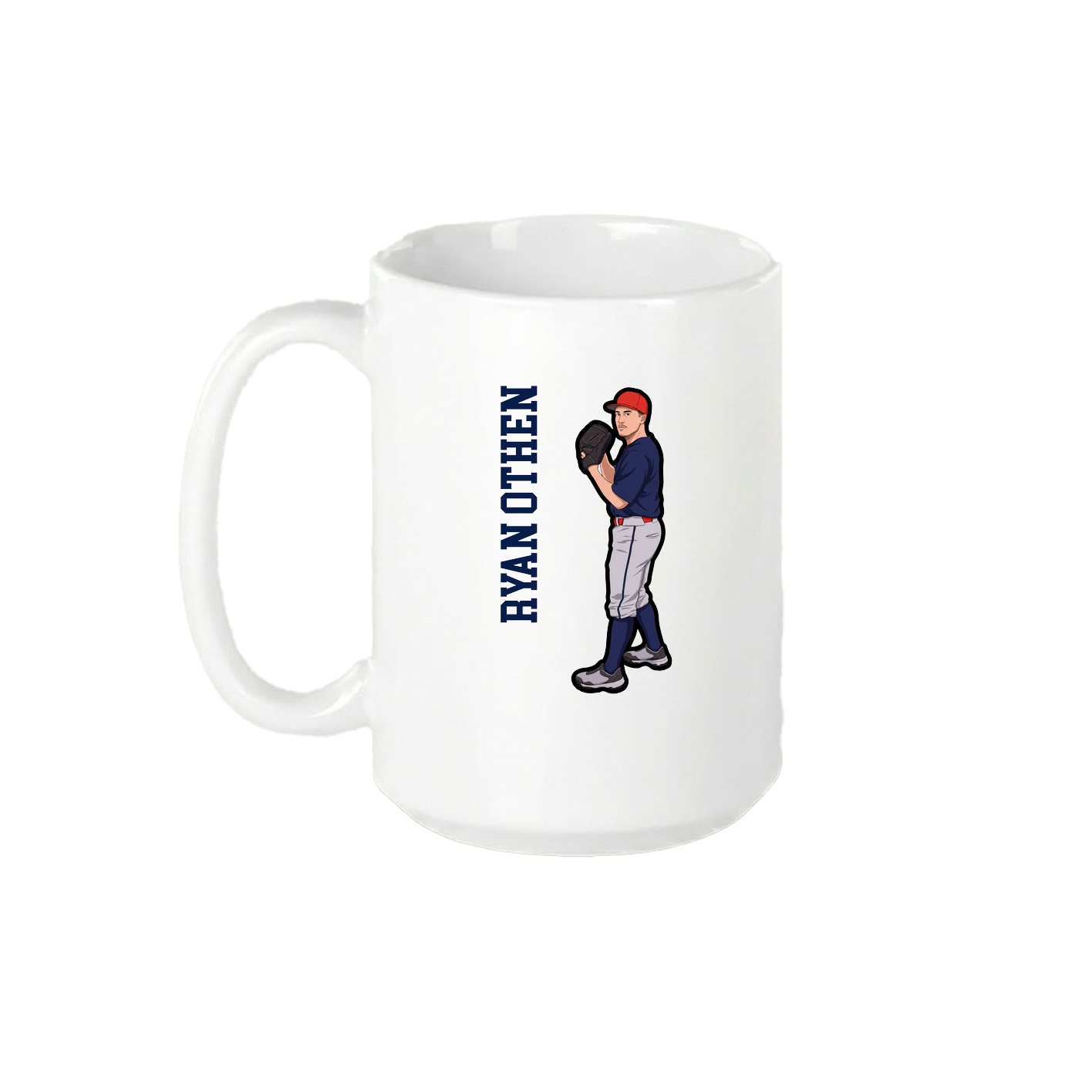 15oz Coffee Mug — Name Vertical in White